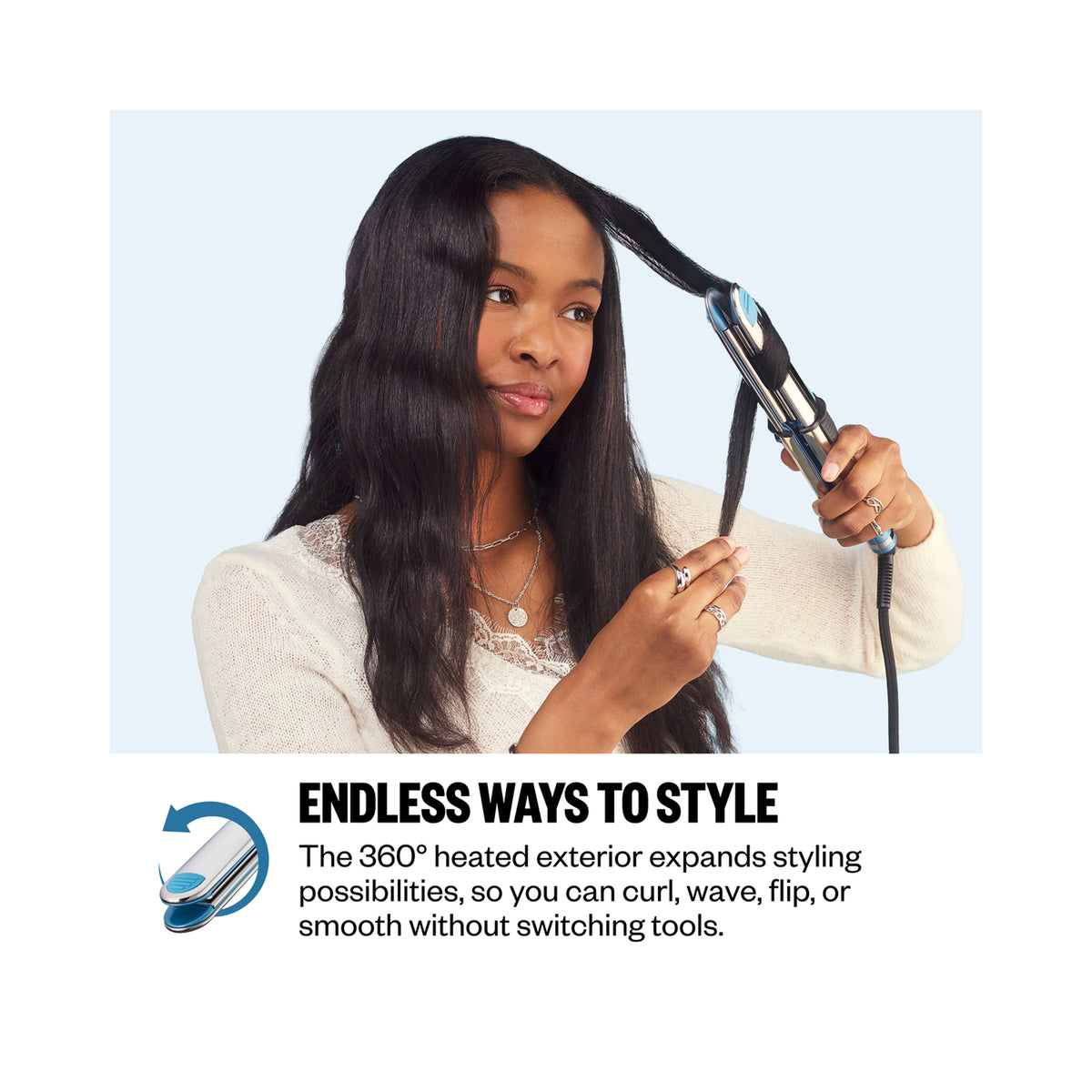 BabylissPRO Nano Titanium 1.25 Extended-Barrel Curling Iron & 1.25 Prima3000 Styling Iron Set - Item No. BNTPP54MB, image 32785820221590