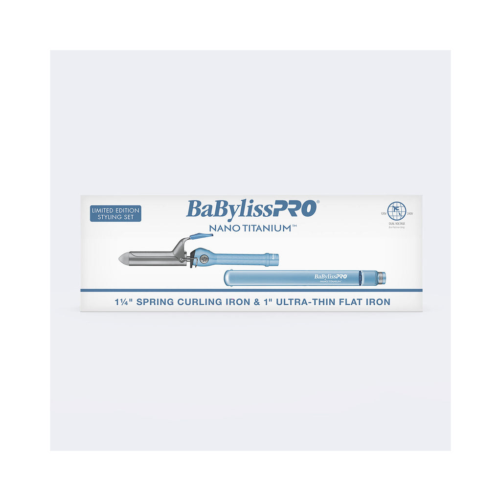 BaBylissPRO Nano Titanium 1¼ Spring Curl Iron & 1 Ultra-Thin Flat Iron Set - Item No. BNTPP95 / SET thumbnail 7