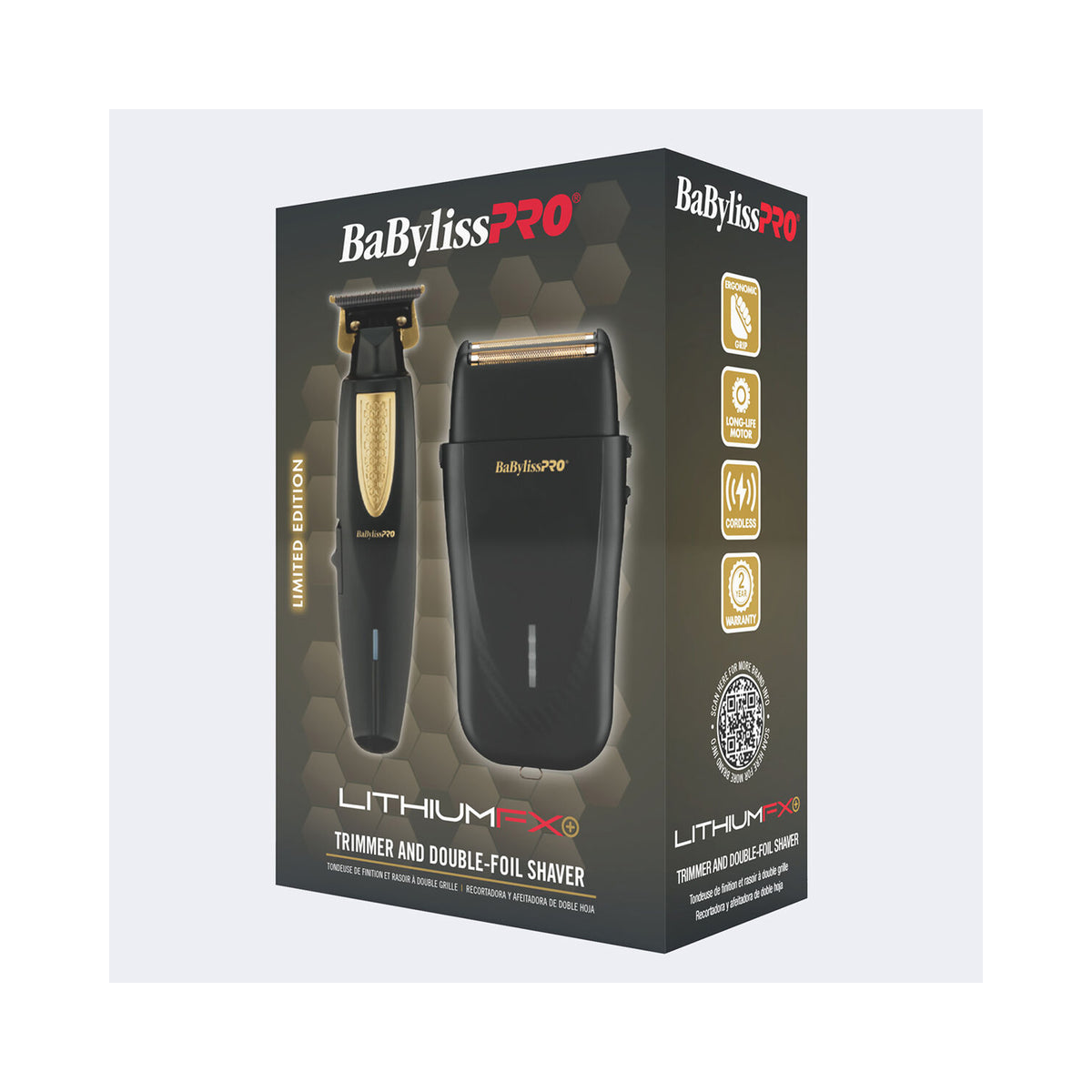 BaBylissPRO Lithium FX Trimmer & Double-Foil Shaver Set - Item No. FX73FSPK / SET, image 46193605804182