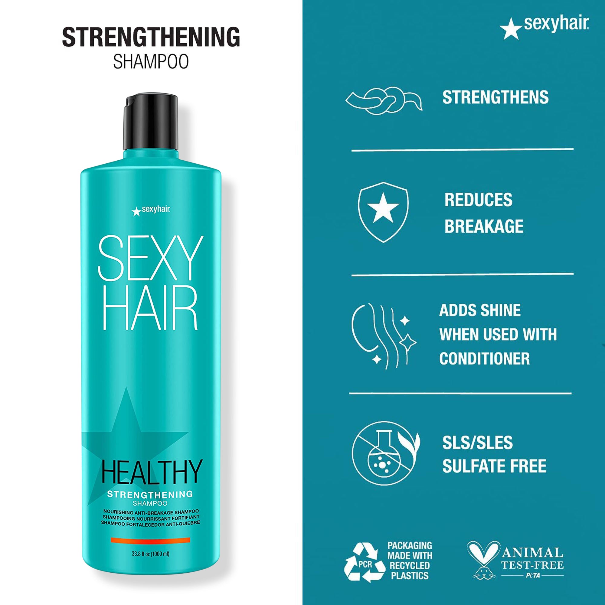 Sexy Hair Healthy SexyHair Strengthening Shampoo and Conditioner Liter Duo / 33.OZ