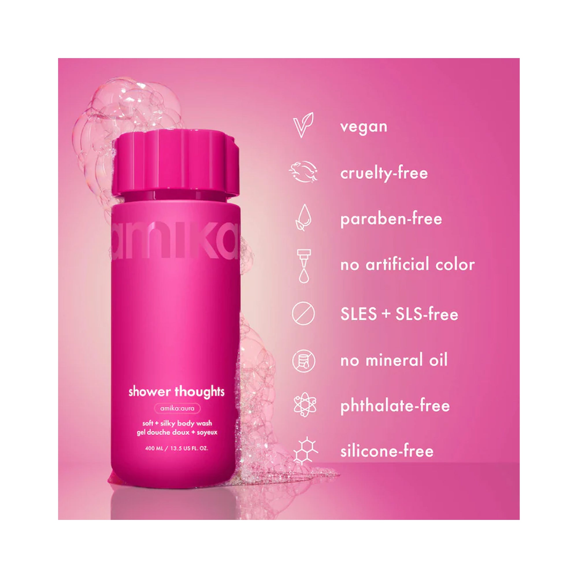 Amika Shower Thoughts Soft + Silky Body Wash / 13.5OZ