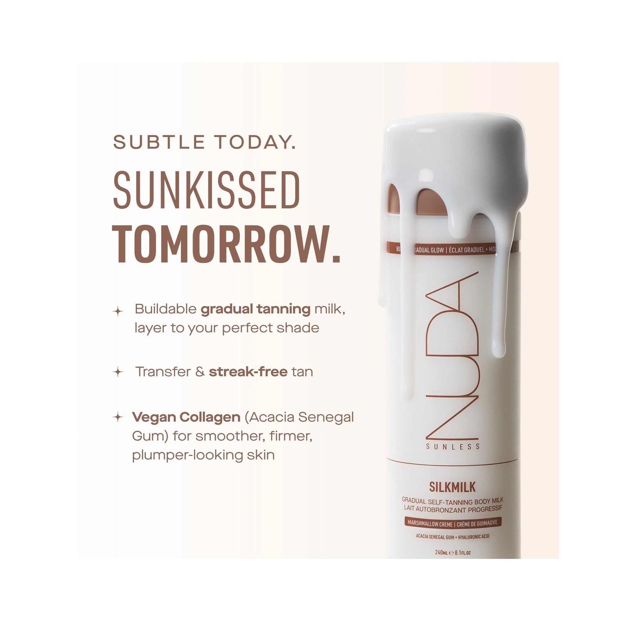 NUDA SilkMilk Gradual Self Tanning Body Milk / 8.1OZ
