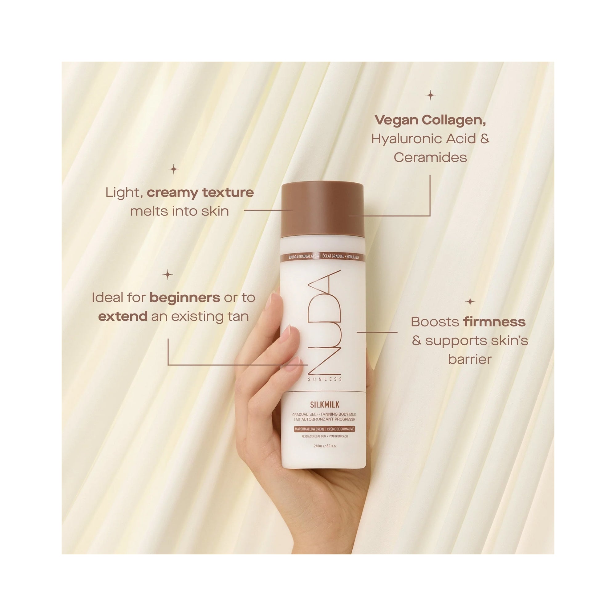 NUDA SilkMilk Gradual Self Tanning Body Milk / 8.1OZ
