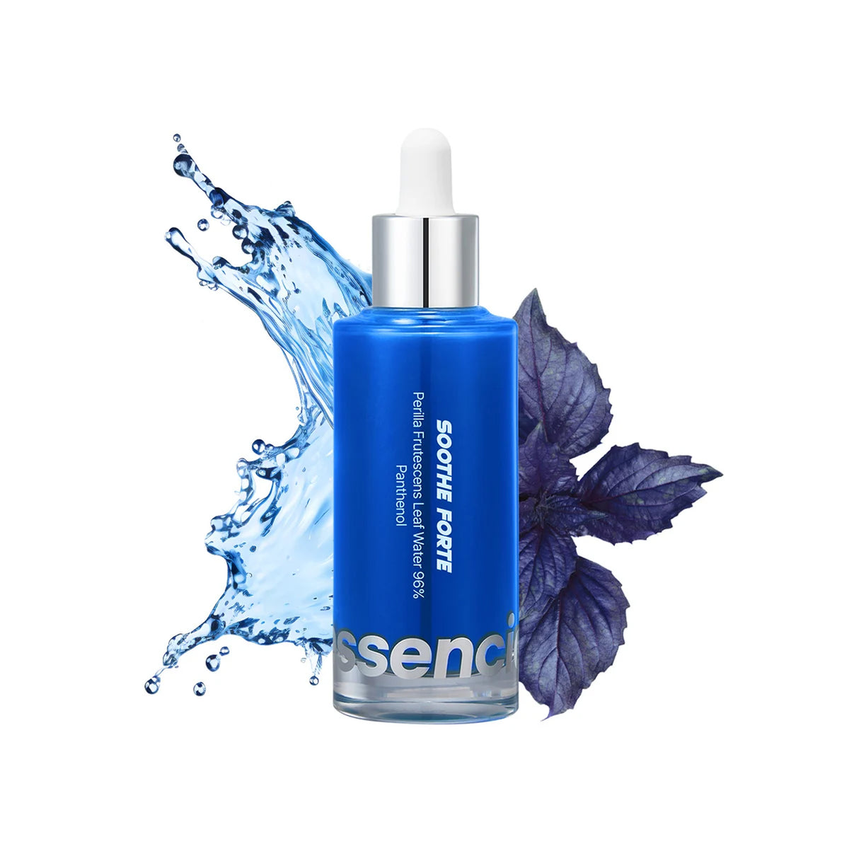 Essenciel Soothe Forte Ampoule 1.69oz, blue bottle with white dropper and blue water splash, image 46267795538070