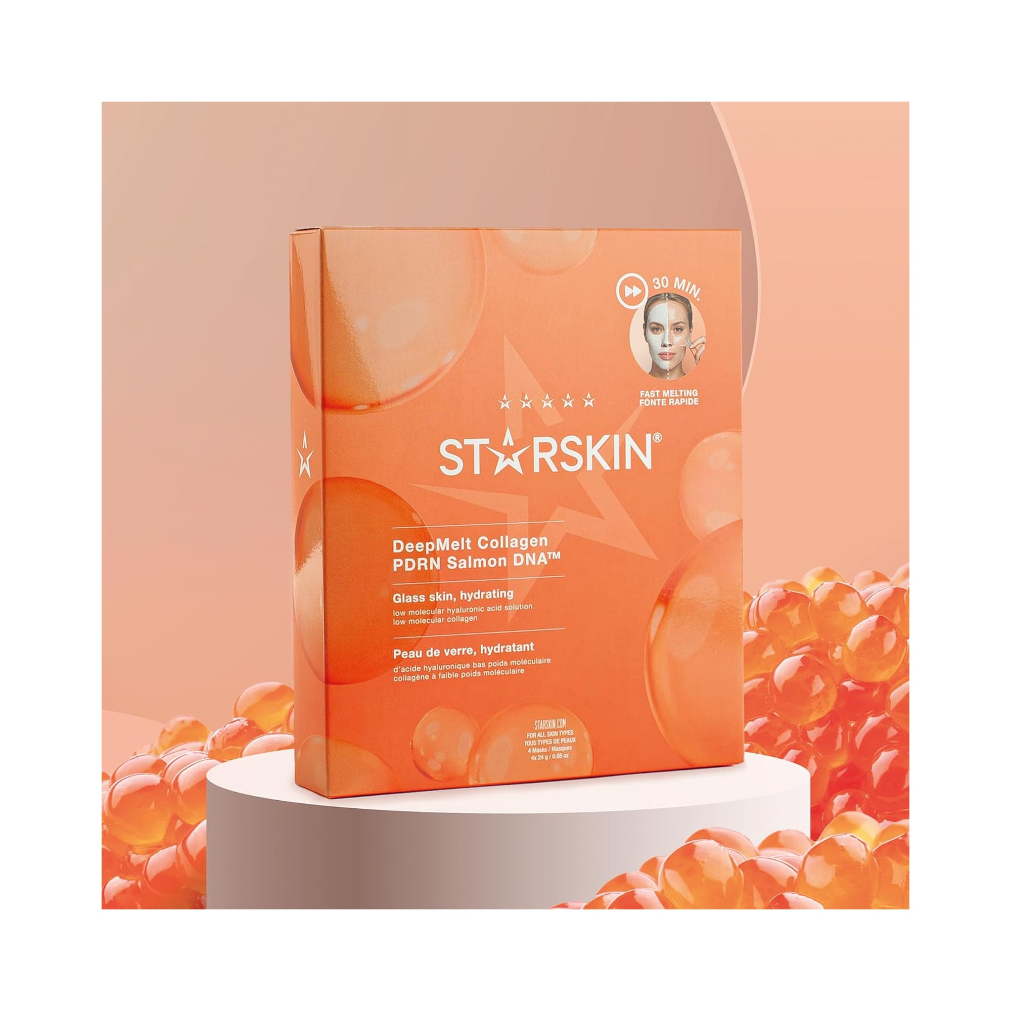 STARSKIN DeepMelt Collagen PDRN Hydrogel Face Mask / 4PK