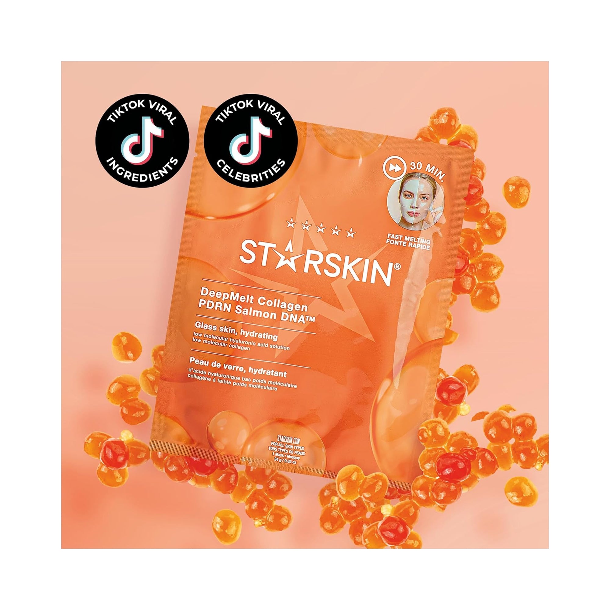 STARSKIN DeepMelt Collagen PDRN Hydrogel Face Mask / 4PK