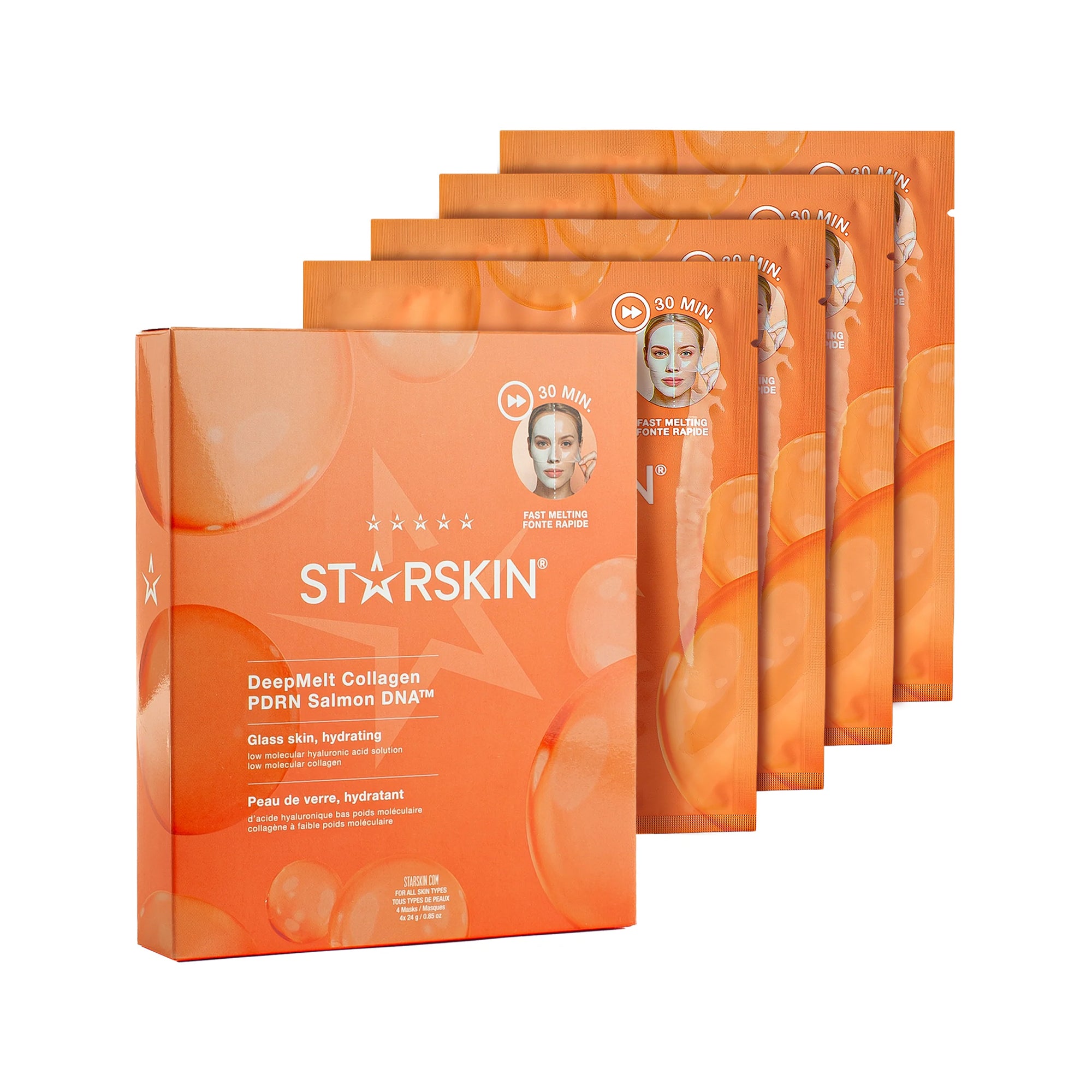 STARSKIN DeepMelt Collagen PDRN Hydrogel Face Mask / 4PK