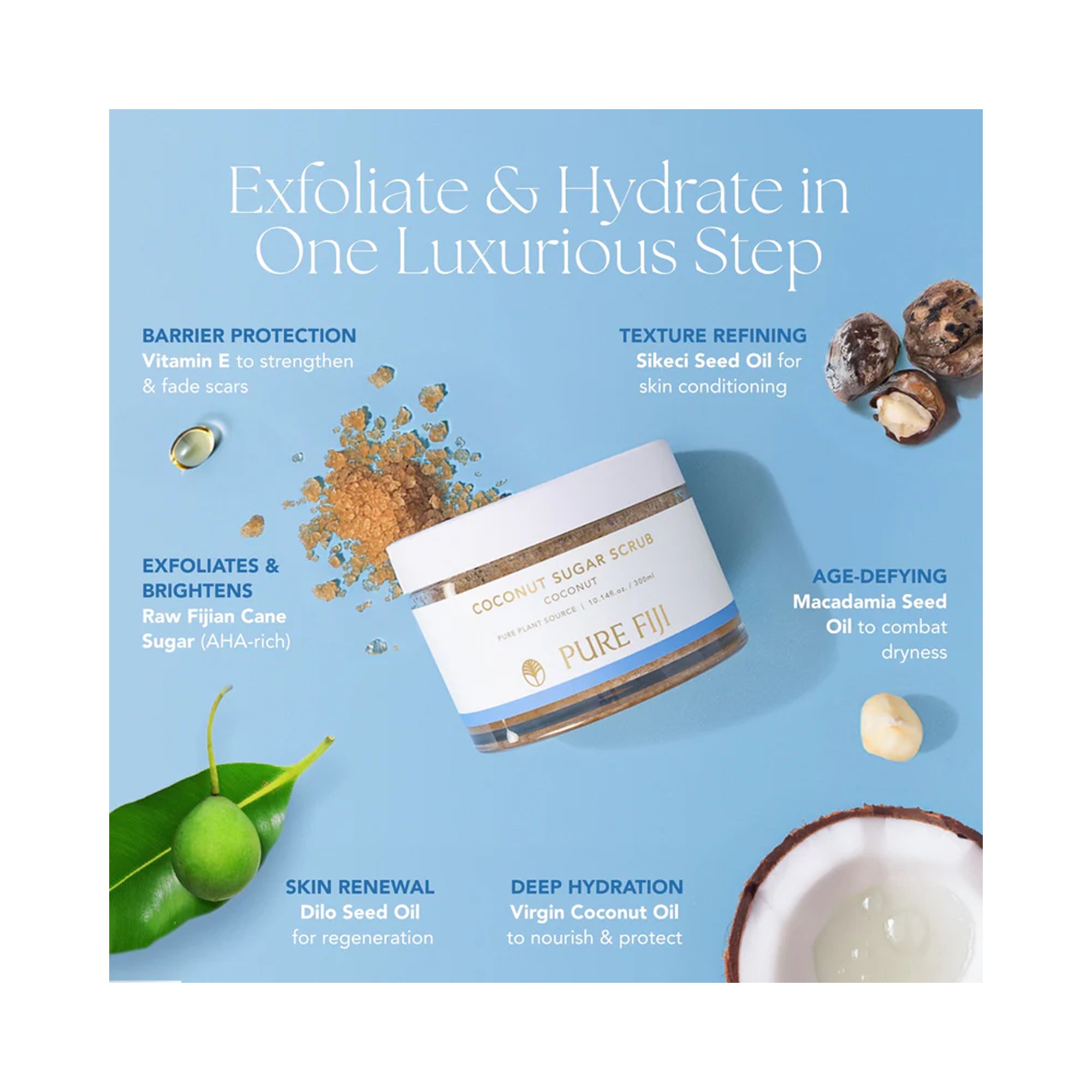Pure Fiji Coconut Sugar Rub / Moringa
