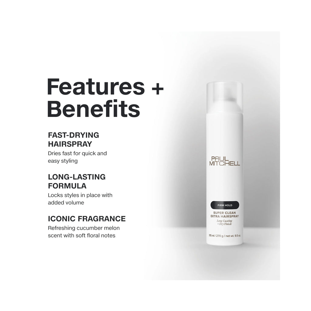 Paul Mitchell Super Clean Extra Hairspray / 9.5OZ thumbnail 3