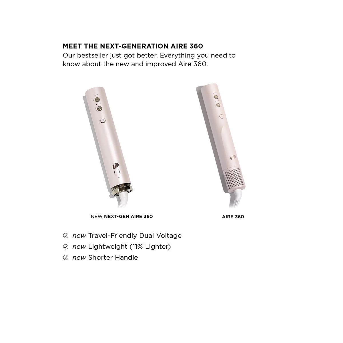 T3 Aire 360 Ceramic Dual Voltage Air Styler Blowout Kit / Blush, image 32515303080086