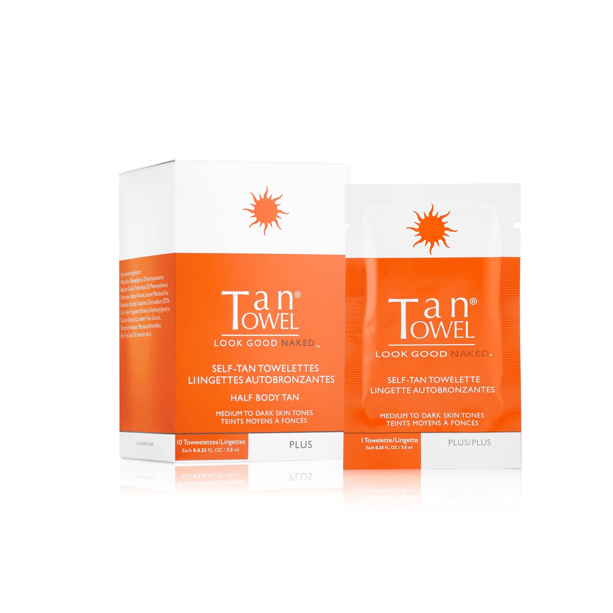 Tan Towel Body Tan Towelettes - Half Body 10 Pack / PLUS