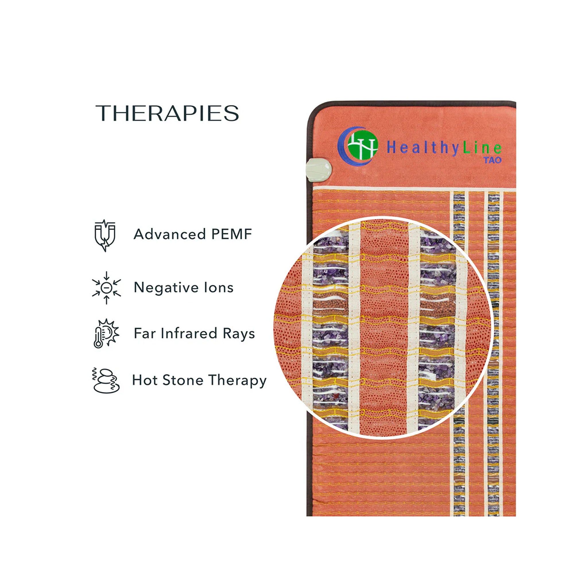 HealthyLine TAO Chair 40" x 18" PEMF Far Infrared Heating Mat / FIRM