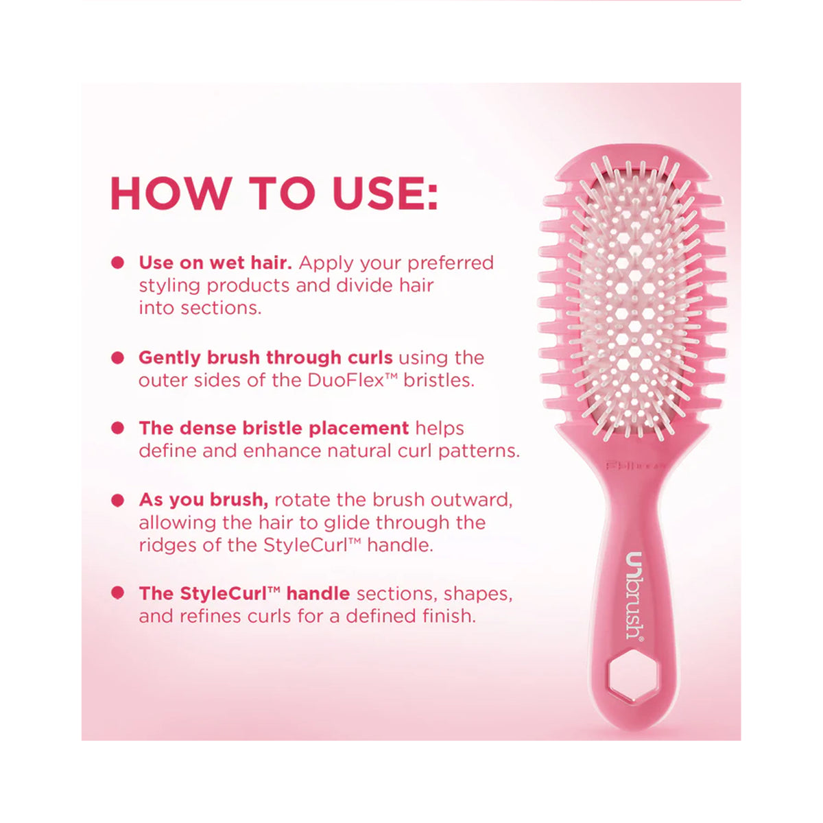 Unbrush Curl Brush / Coral Rose, image 32308921434262