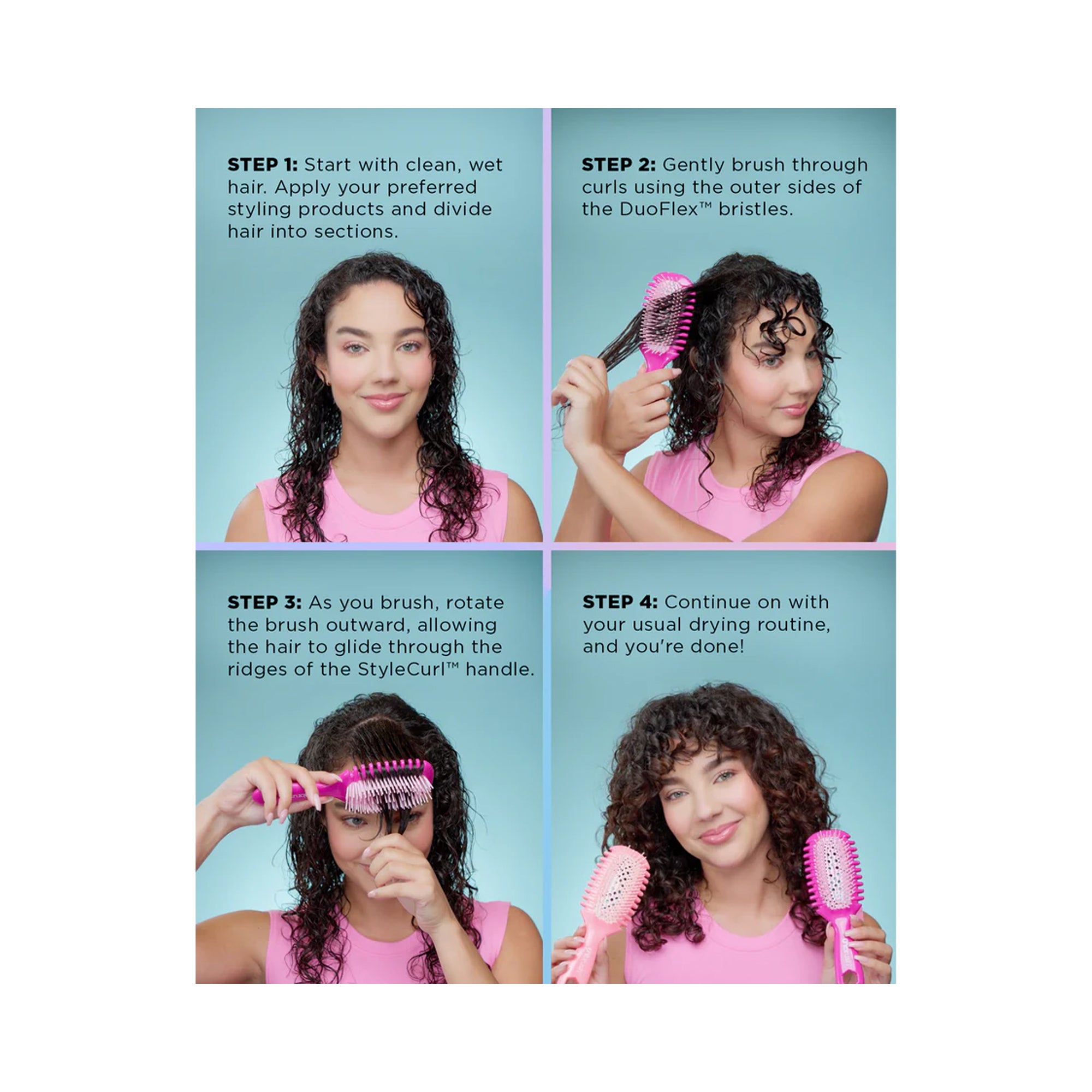 Unbrush Curl Brush / Coral Rose