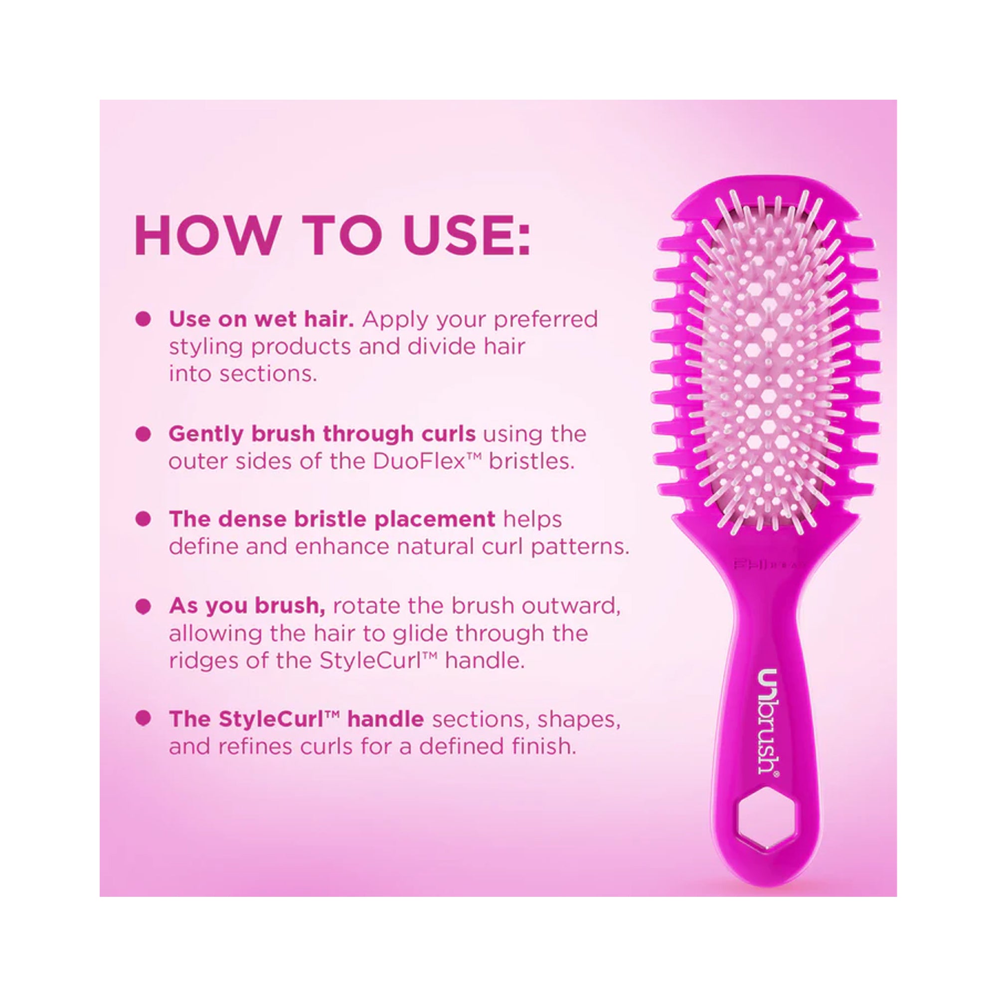 Unbrush Curl Brush / Fuchsia