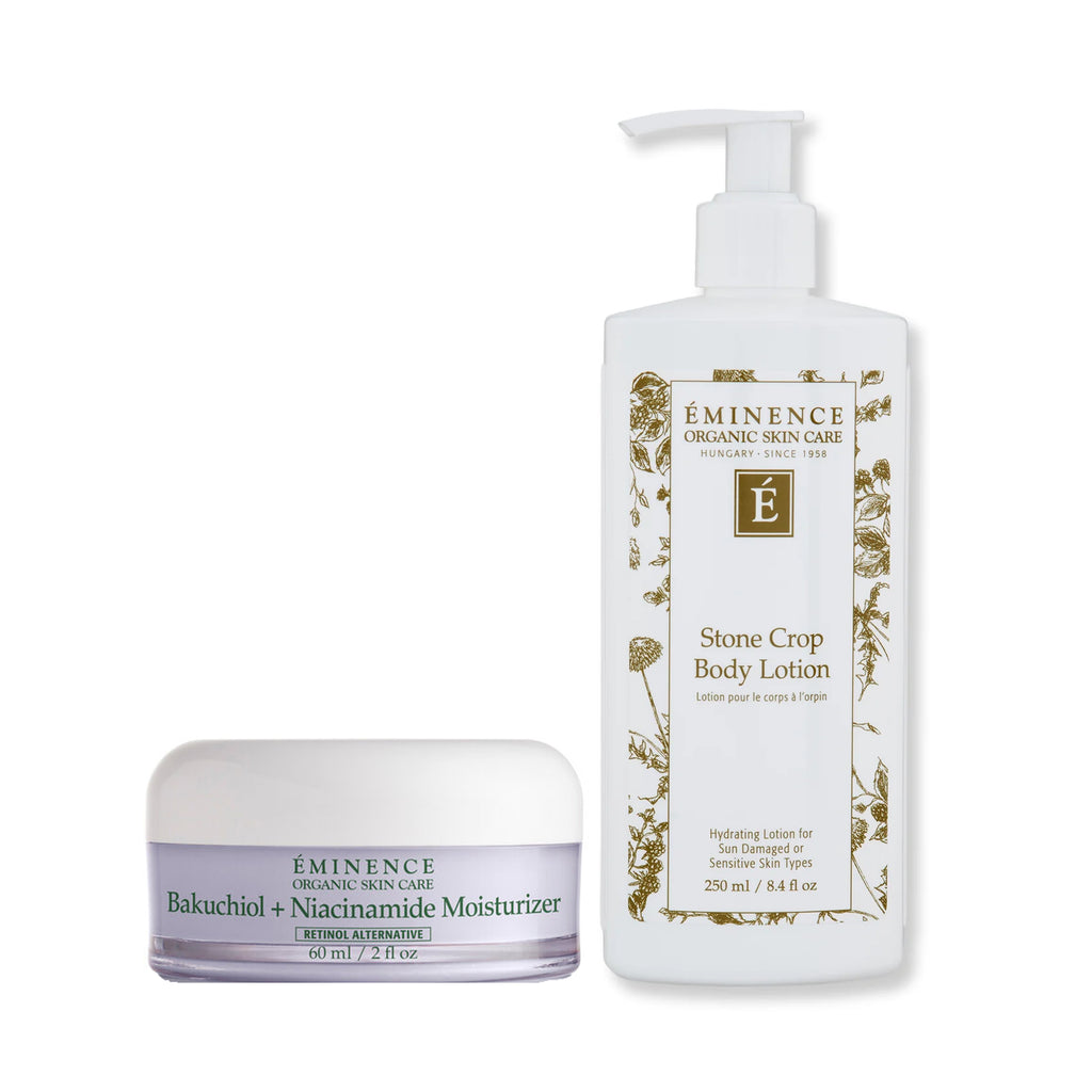 Eminence Organics Uneven Skin Duo (Stone Crop Body Lotion & Bakuchiol + Niacinamide Moisturizer) / DUO