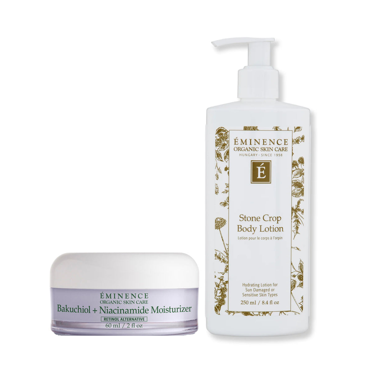 Eminence Organics Uneven Skin Duo (Stone Crop Body Lotion & Bakuchiol + Niacinamide Moisturizer) / DUO