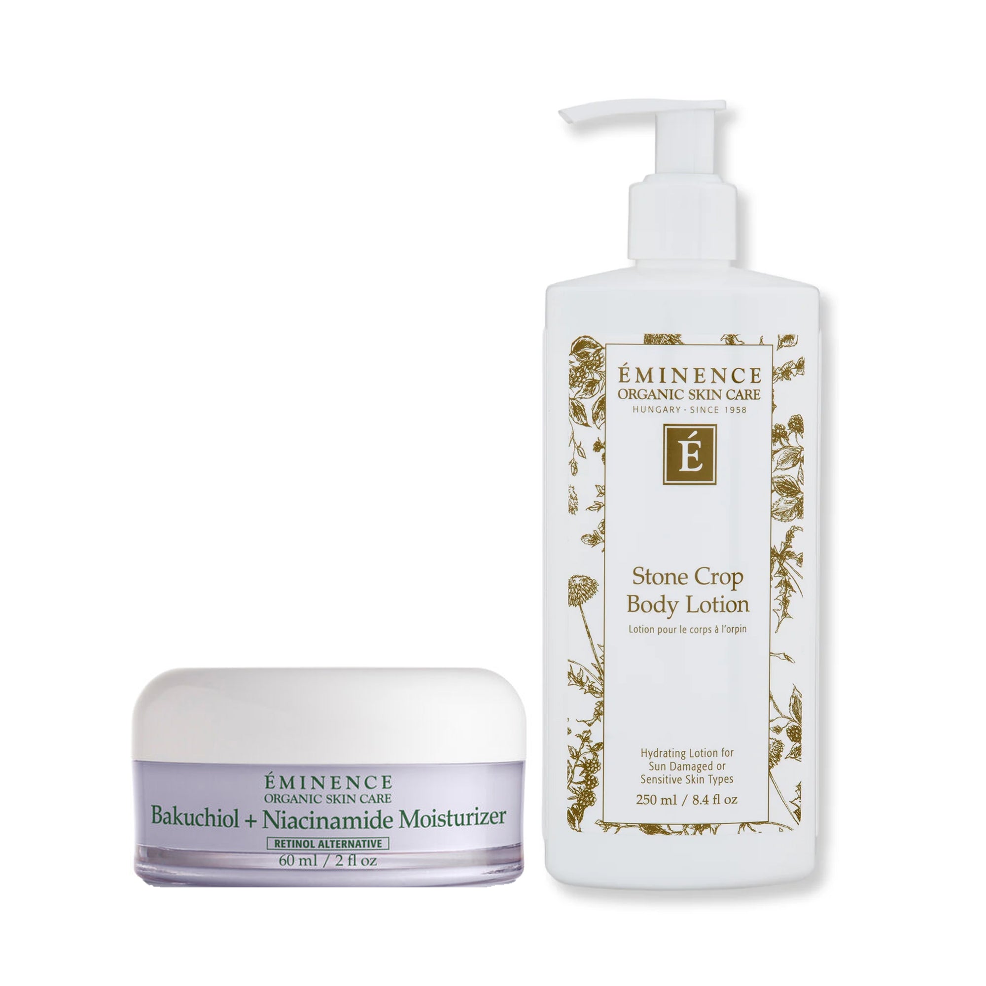 Eminence Organics Uneven Skin Duo (Stone Crop Body Lotion & Bakuchiol + Niacinamide Moisturizer) / DUO