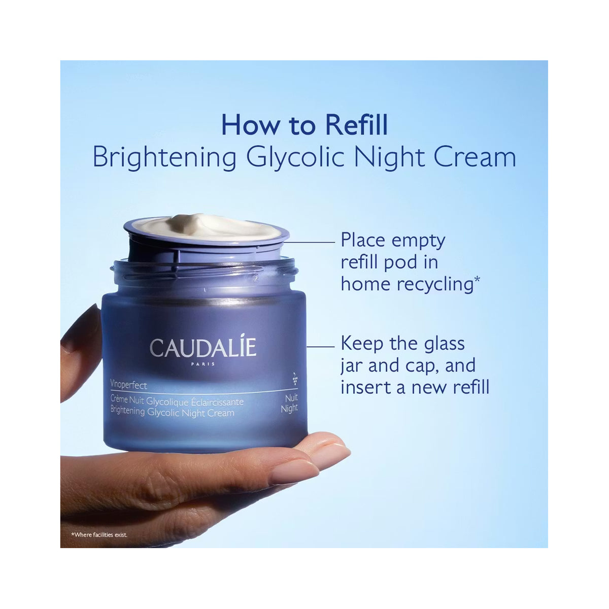 Caudalie Vinoperfect Brightening Glycolic Night Cream / 1.7OZ, image 32220672196758
