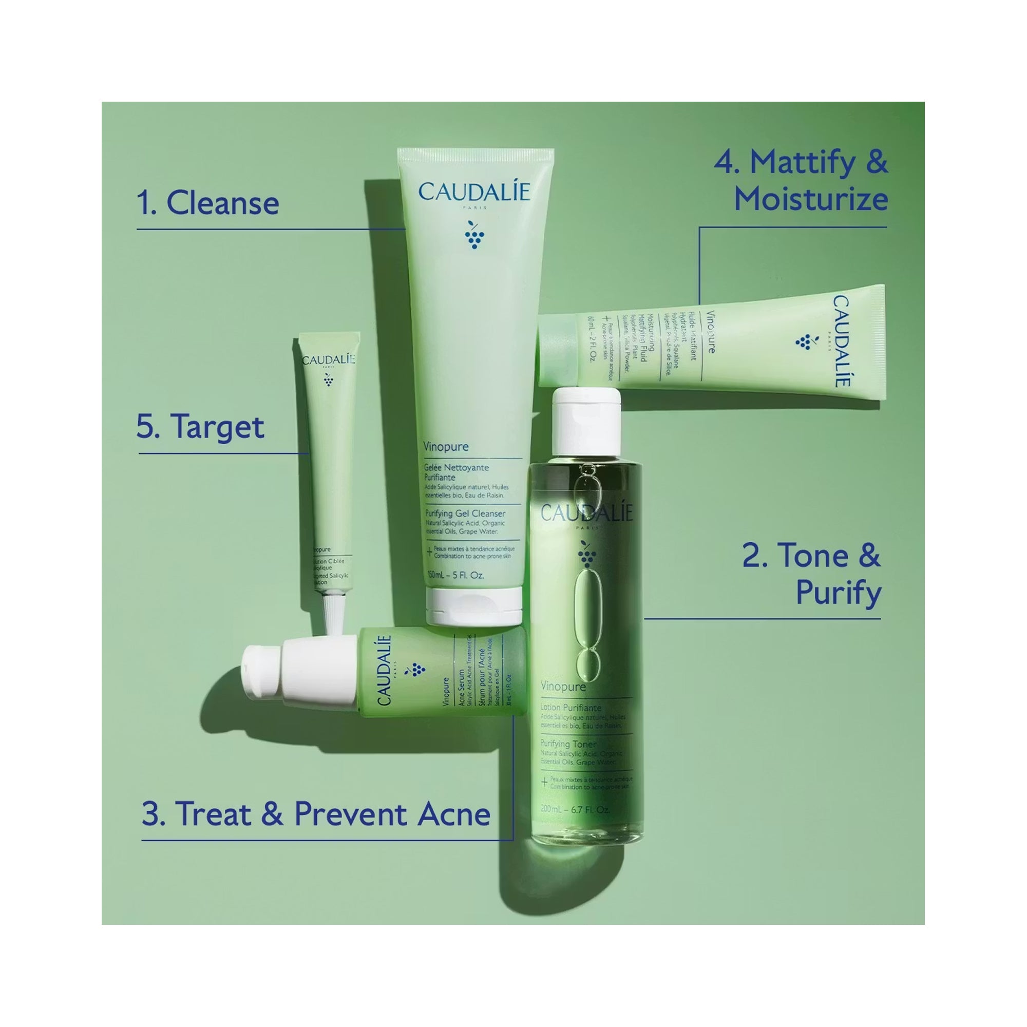 Caudalie Vinopure Purifying Gel Cleanser / 13OZ