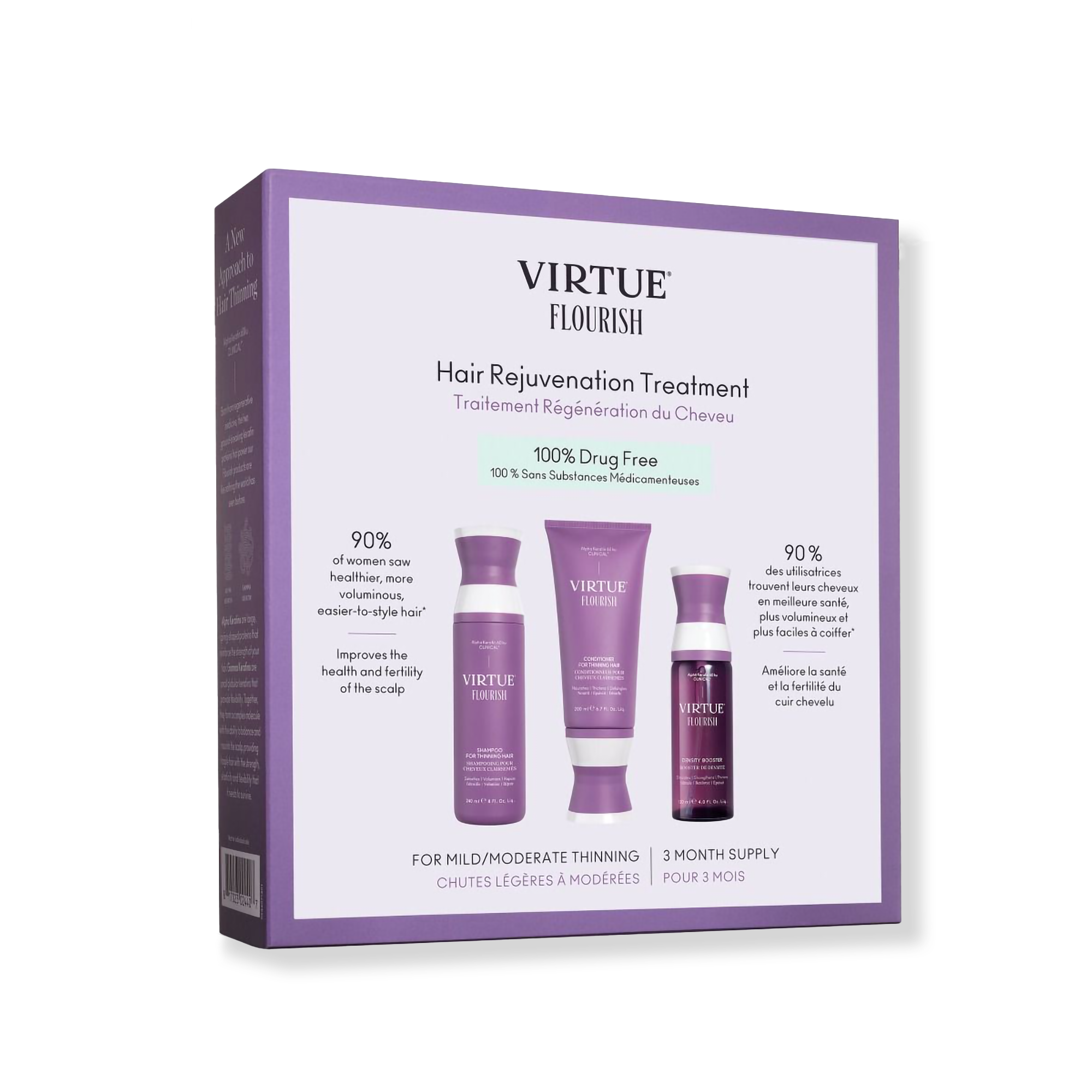Virtue Flourish Nightly Intensive Hair Rejuvenation Treatment Drug Free 90 Day / KIT