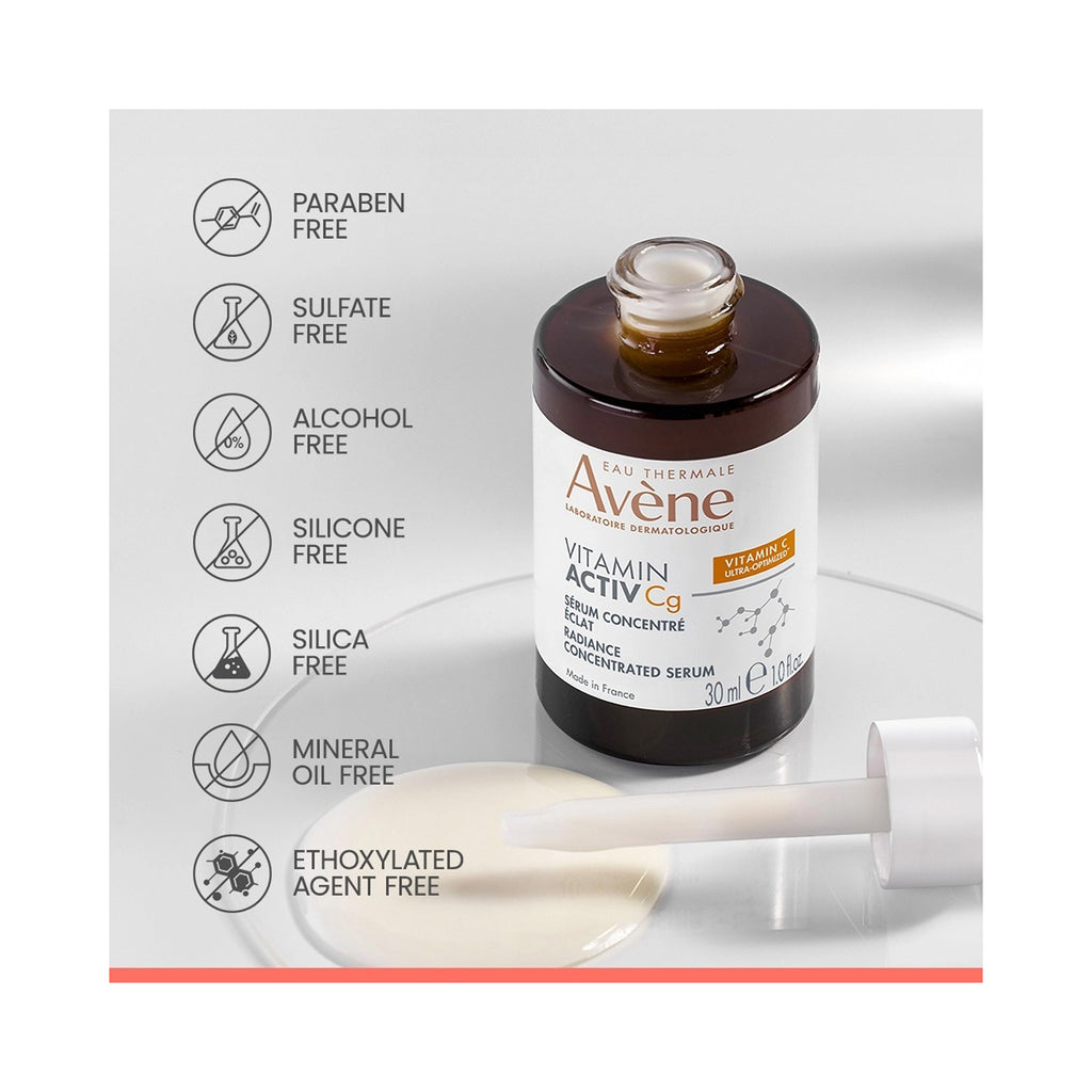 A bottle of Avène Vitamin Activ Cg, paraben-free, sulfate-free,alcohol-free, silicone-free,silica-free,mineral oil-free, ethoxylated agent-free thumbnail 6