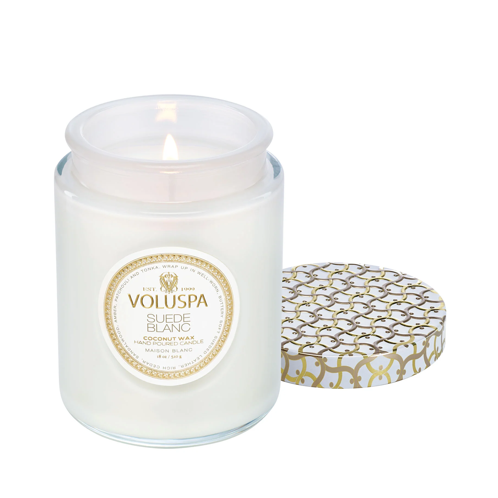 Voluspa_Maison_Blanc_Large_Jar_Candle_suede_blanc_18_oz / Suede Blanc