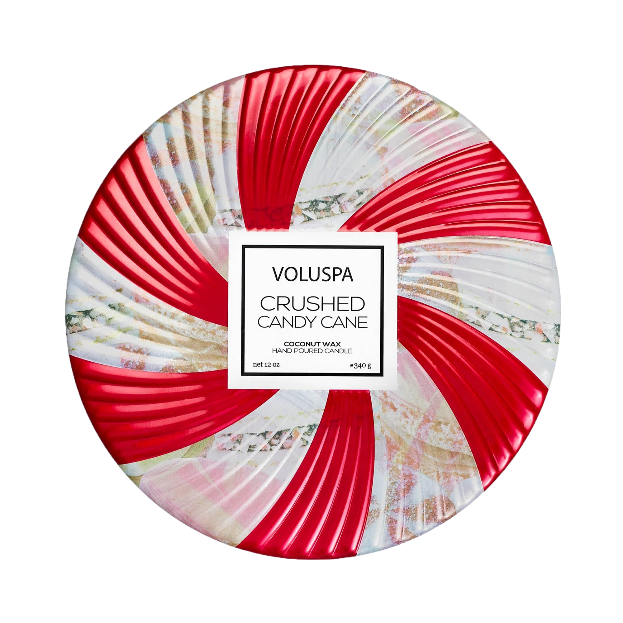 Voluspa Holiday - Crushed Candy Cane 3 Wick Tin / 3 Wick Tin