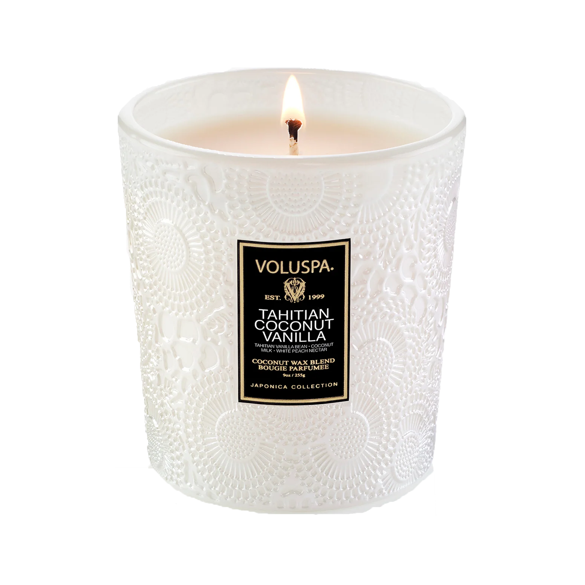 Voluspa Japonica Collection Boxed Classic Candle 9 oz Tahitian Coconut Vanilla / Tahitian Coconut Vanilla