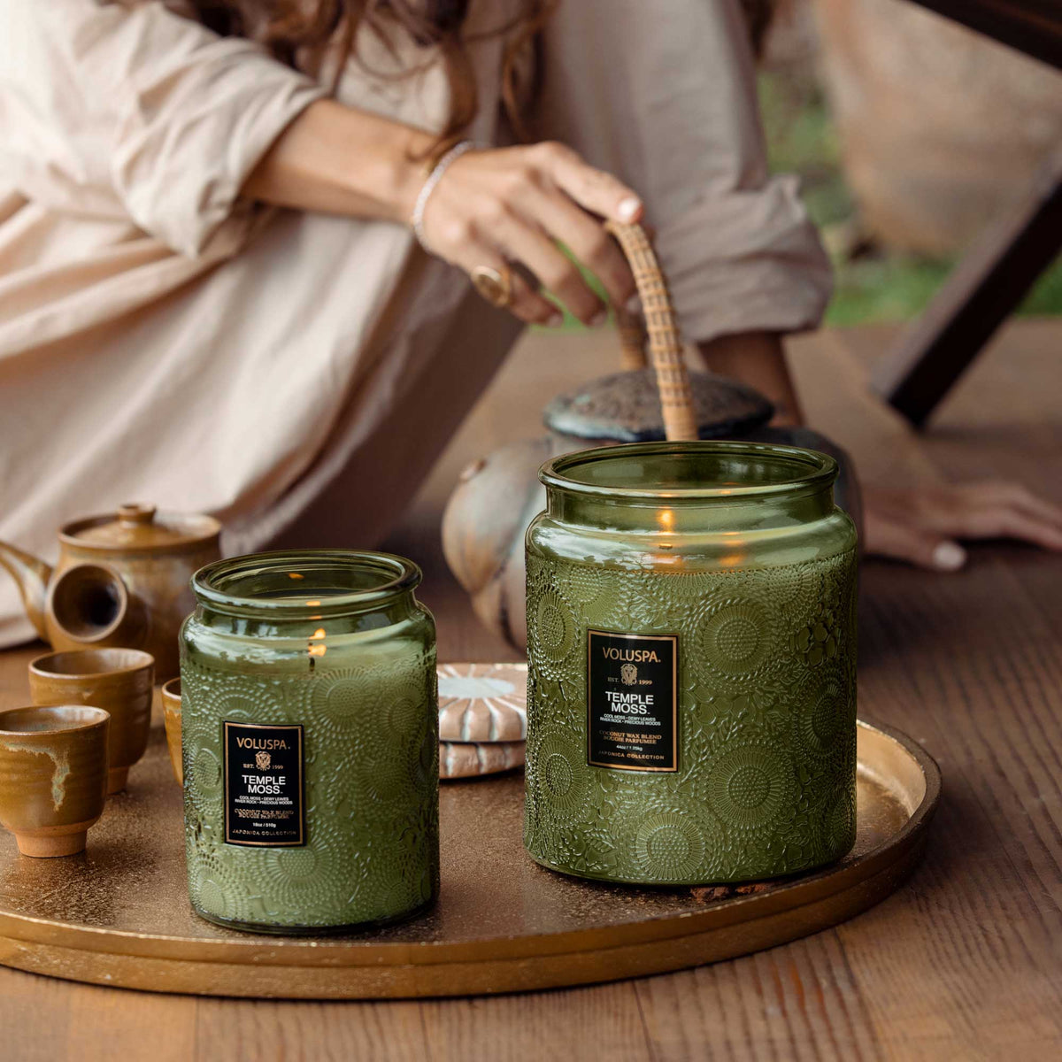 Voluspa Japonica Large Jar Candle 18oz / Temple Moss, image 27687053197462