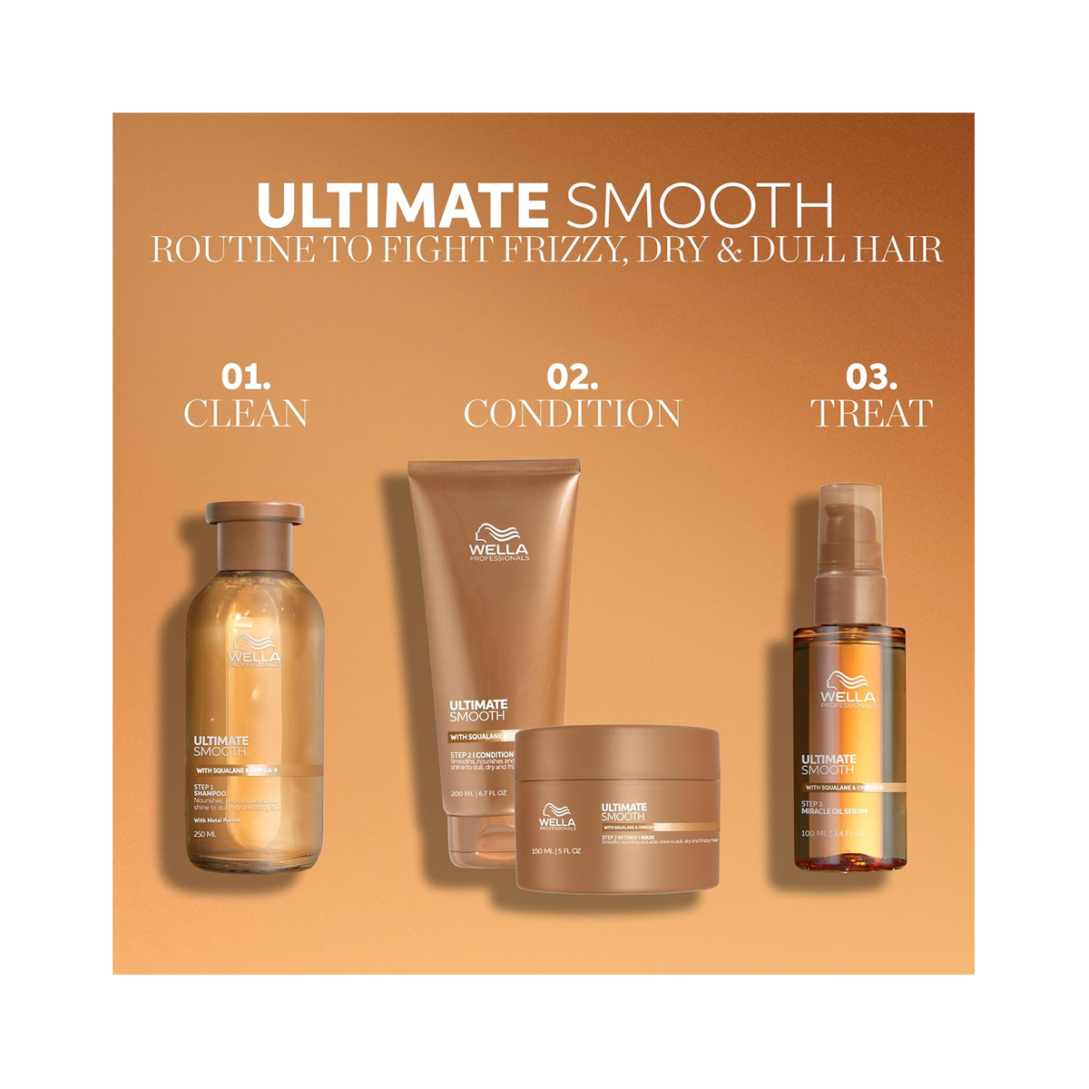Wella Ultimate Smooth Shampoo 8.4oz & Conditioner 6.7oz Duo / DUO