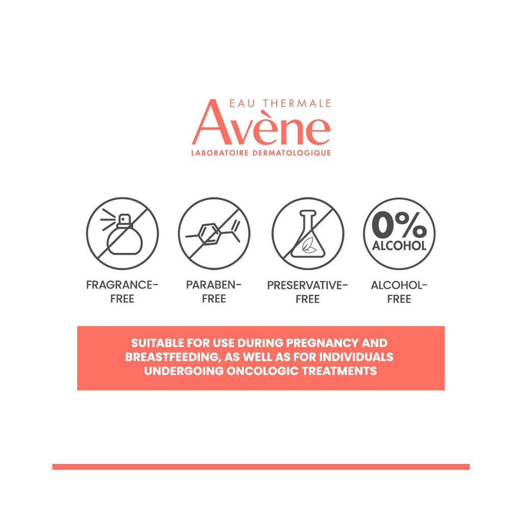  four circular icons indicating: fragrance-free, paraben-free, preservative-free, and alcohol-free, and a text banner stating suitable during pregnancy and breastfeeding. thumbnail 7