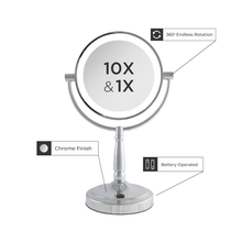 Zadro_9IN_Round_LED_Cordless_Dual-Sided_Mirror_Chrome / CHROME