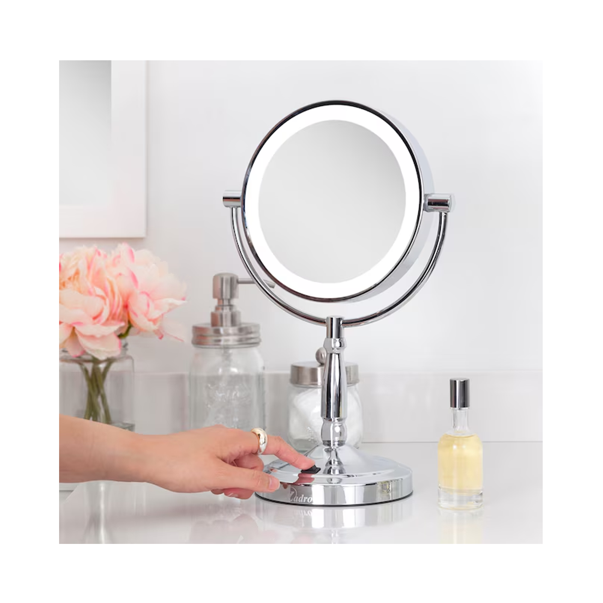Zadro_9IN_Round_LED_Cordless_Dual-Sided_Mirror_Chrome / CHROME