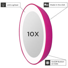 Zadro LED Lighted Spot Travel Mirror in Pink / HOT PINK