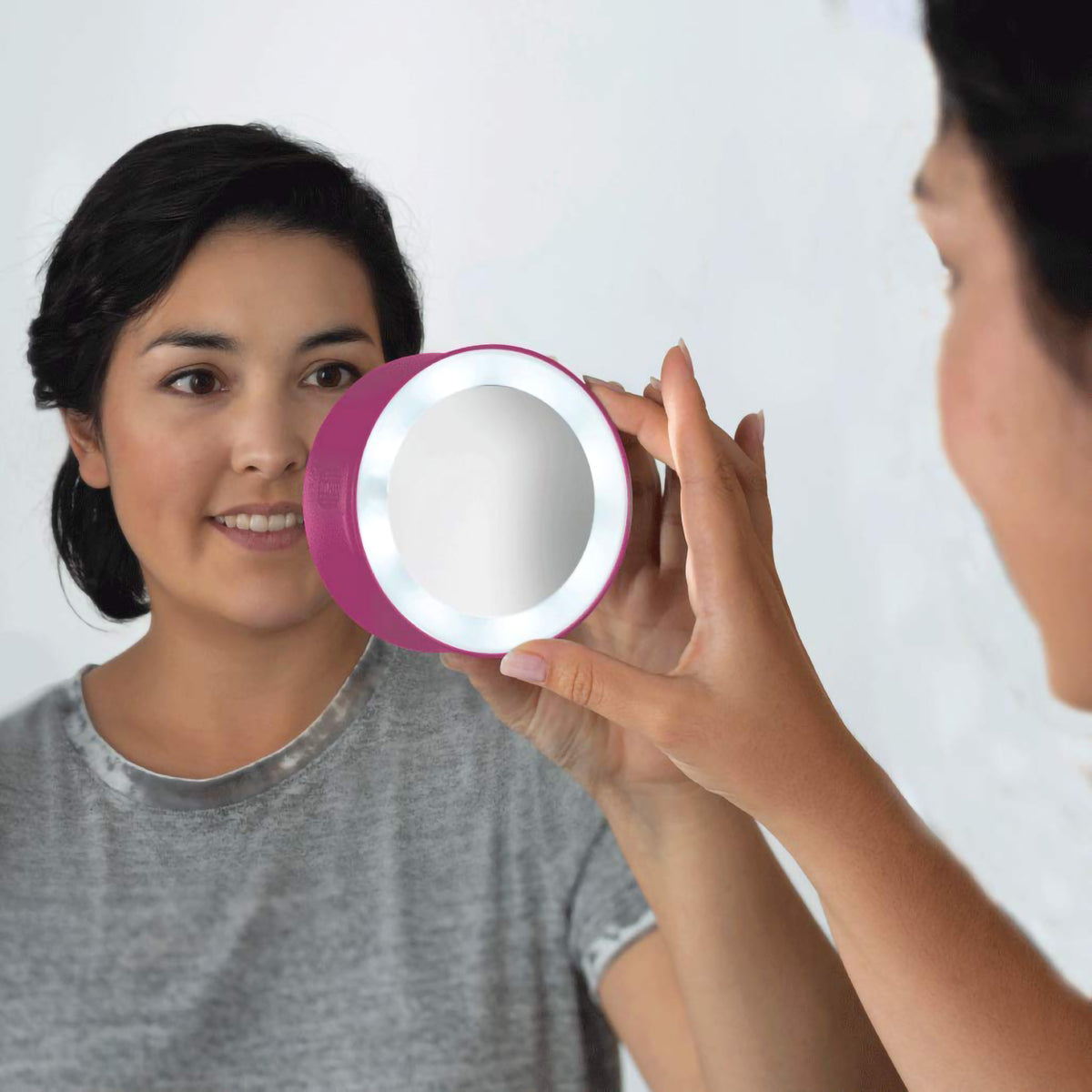 Zadro LED Lighted Spot Travel Mirror in Pink / HOT PINK, image 27609813450902