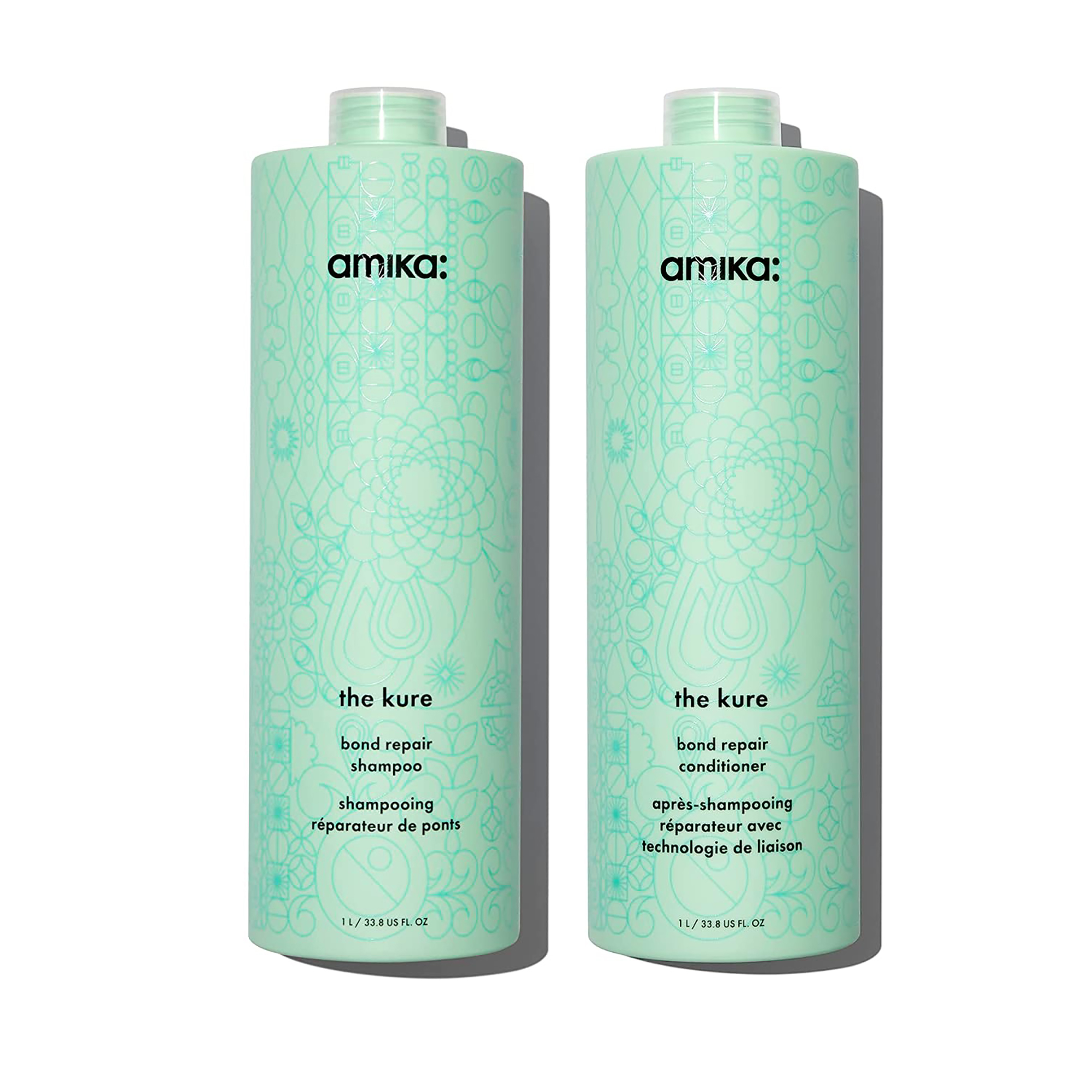 Amika The Kure Repair Shampoo and Conditioner Liter Duo ($150 Value) / 32OZ