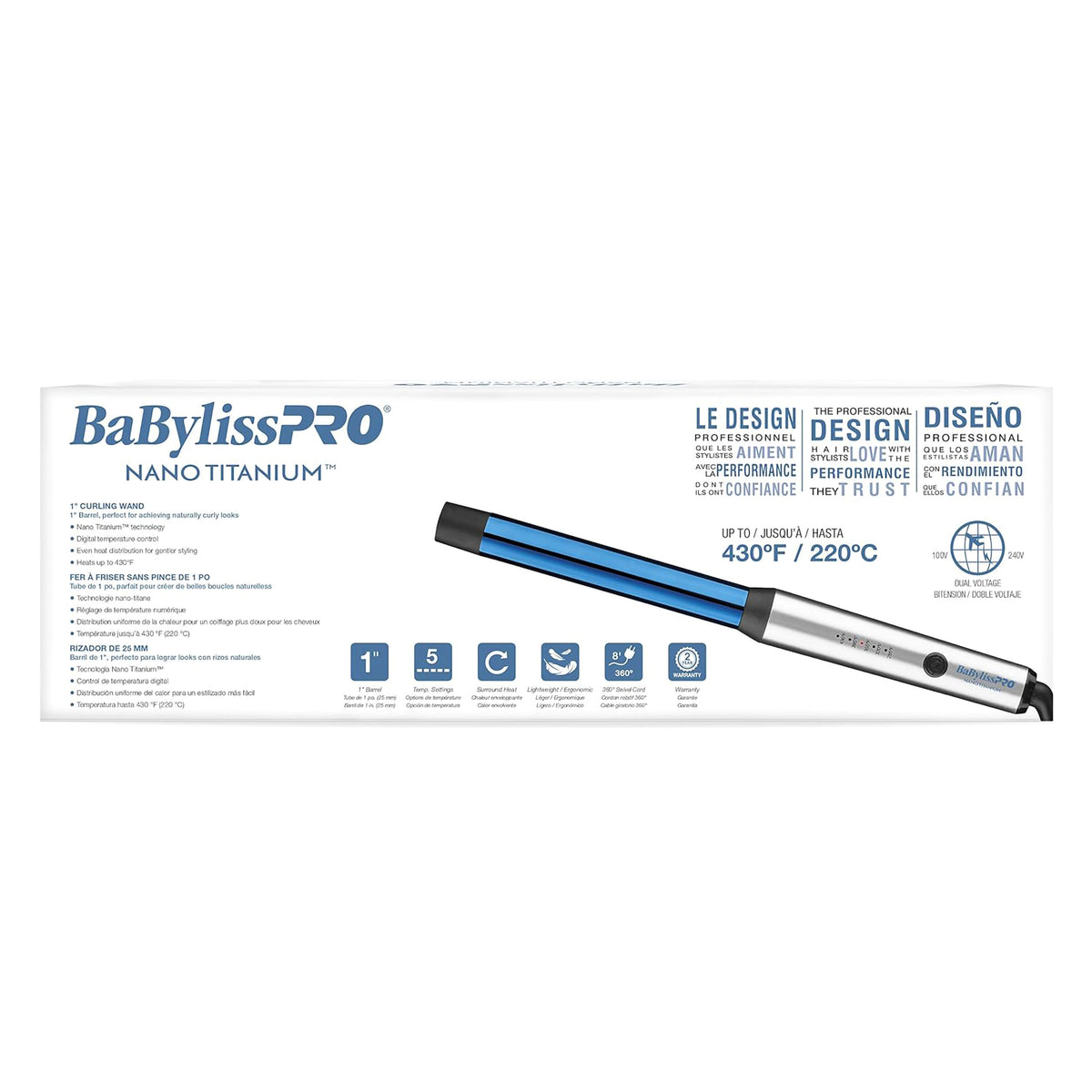 Babylisspro Nano Titanium 1" Curling Iron - Item No. BNTW100NUC / 1", image 28245884272790