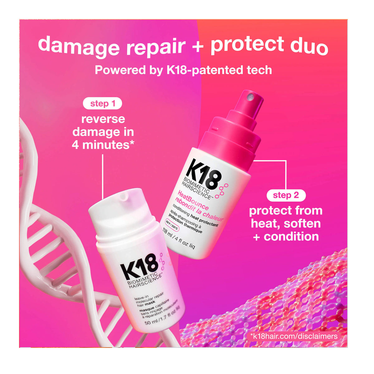 K18 Biomimetic HeatBounce Leave-In Conditioner Heat Protectant, image 30672650076310