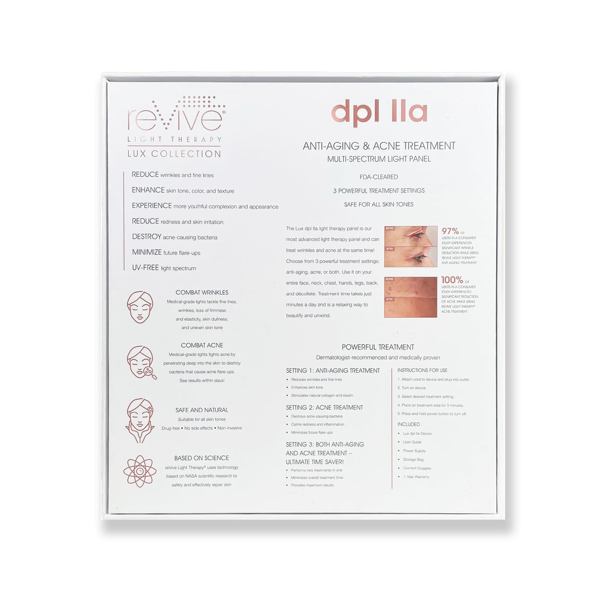 reVive Lux dpl lla Panel – LED Treatment Panel Anti-Aging & Acne, image 28730170474646