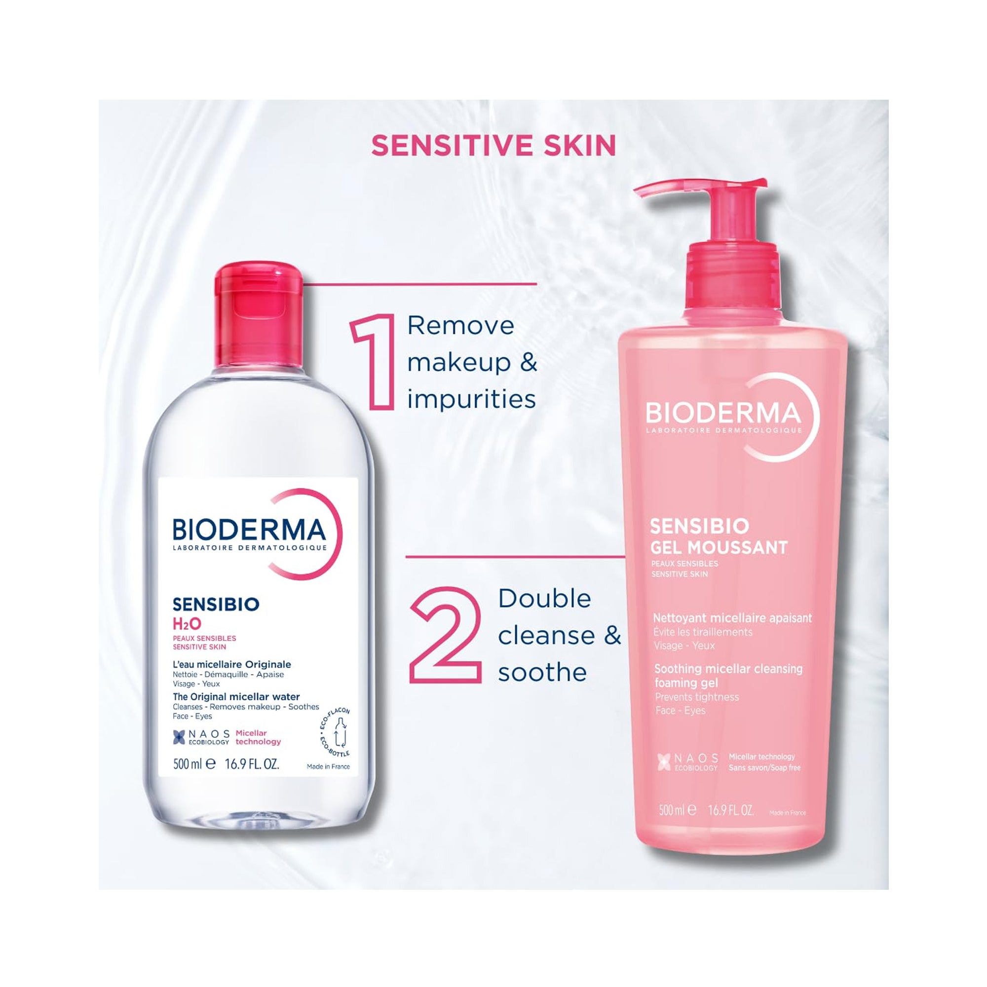 Bioderma Sensibio H20 2-Pack 16oz - Planet Beauty
