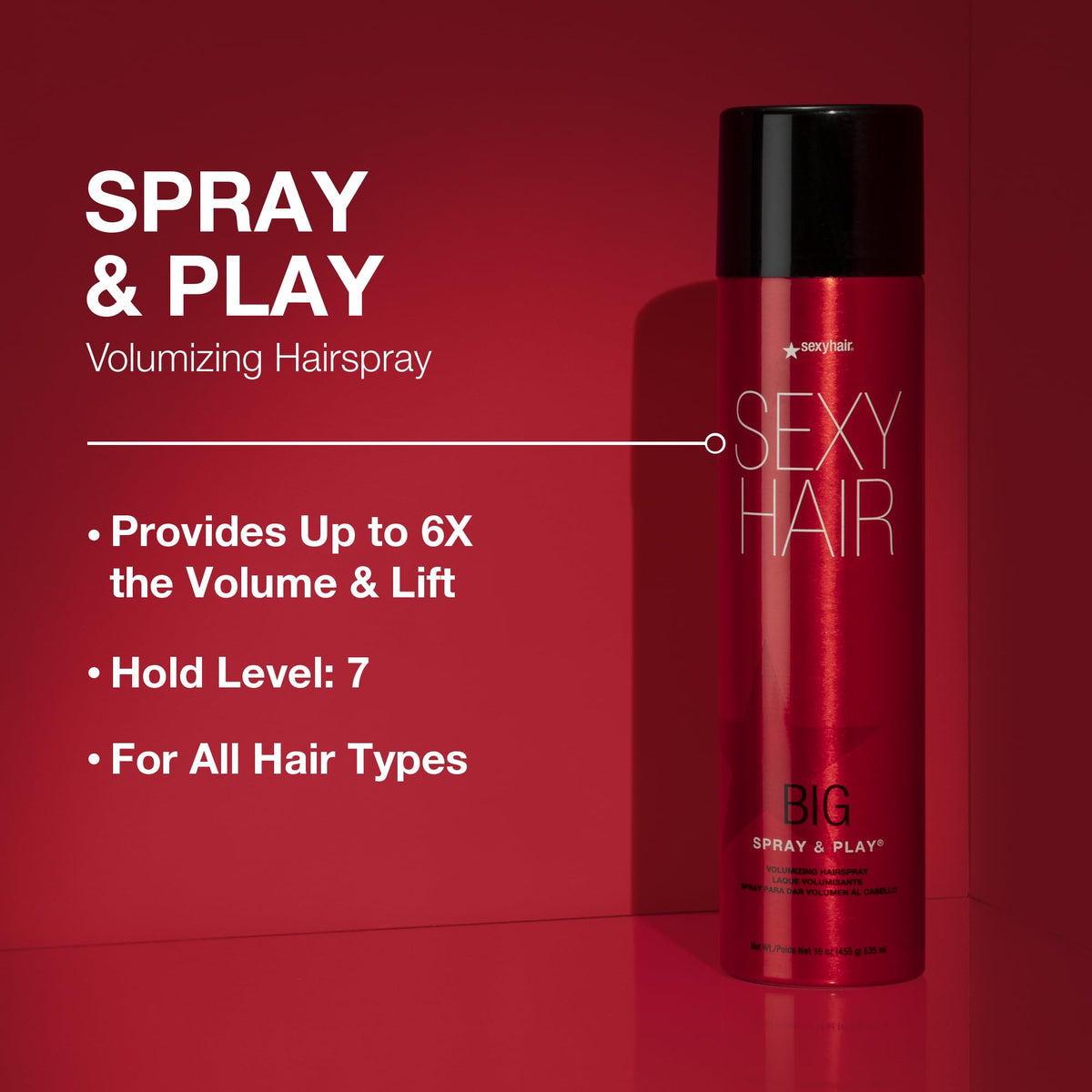 Sexy Hair Big SexyHair Spray & Play Volumizing Hairspray - 10.6oz / 10.6, image 27995965915286
