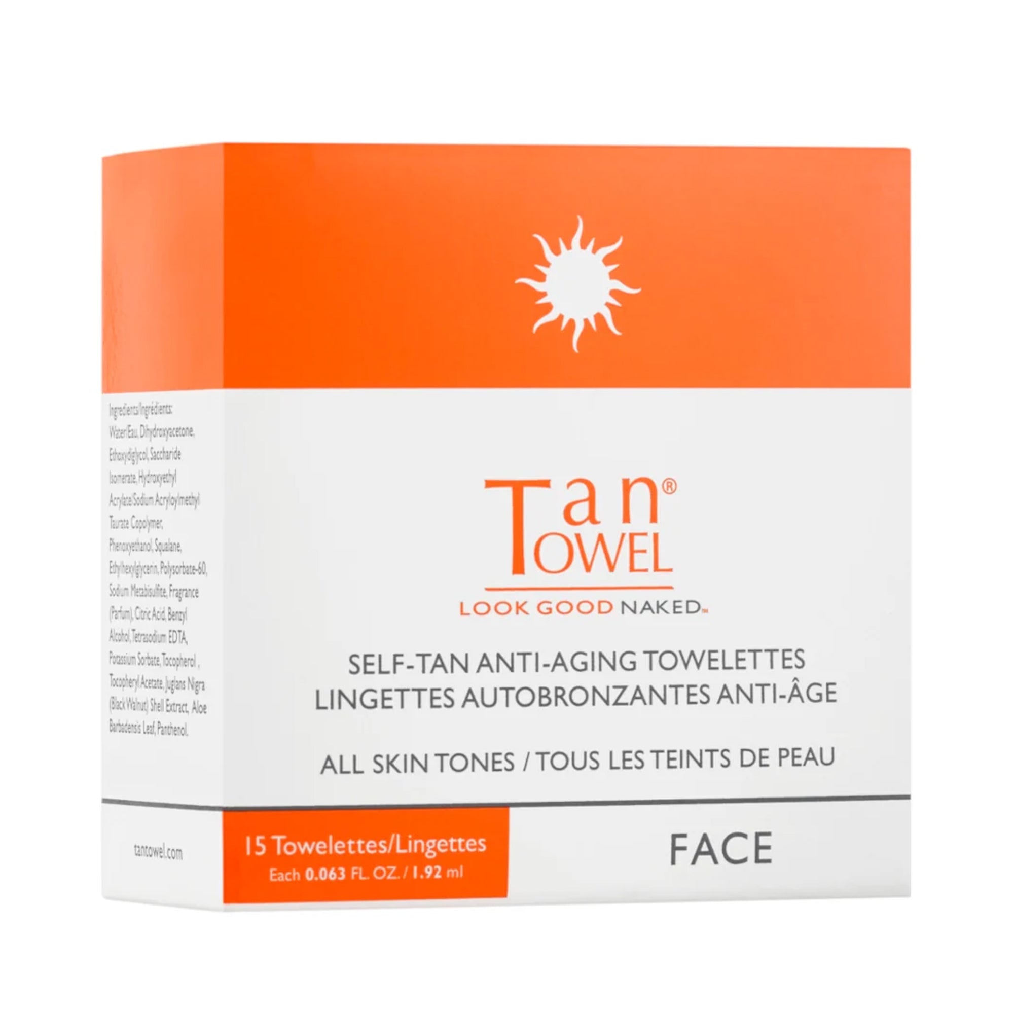 TanTowel Face Towelettes 15-Pack / 15PK
