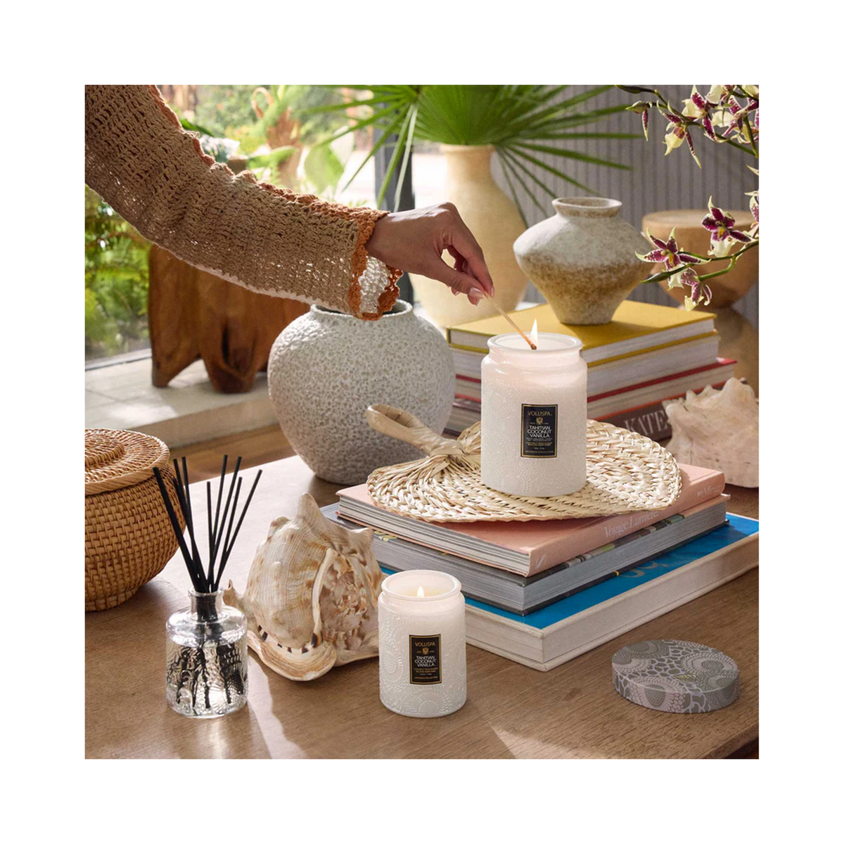 Voluspa Japonica Large Jar Candle 18oz Tahitian Coconut Vanilla / Tahitian Coconut Vanilla, image 30764263669910