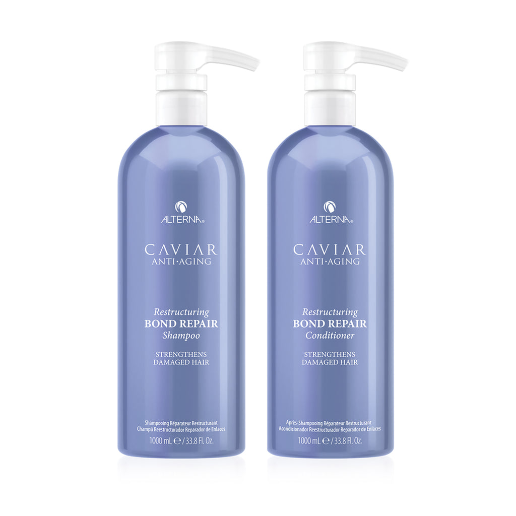 Alterna Caviar Anti-Aging Restructuring Bond Repair Shampoo and Conditioner Liter Duo / 33.8OZ thumbnail 1