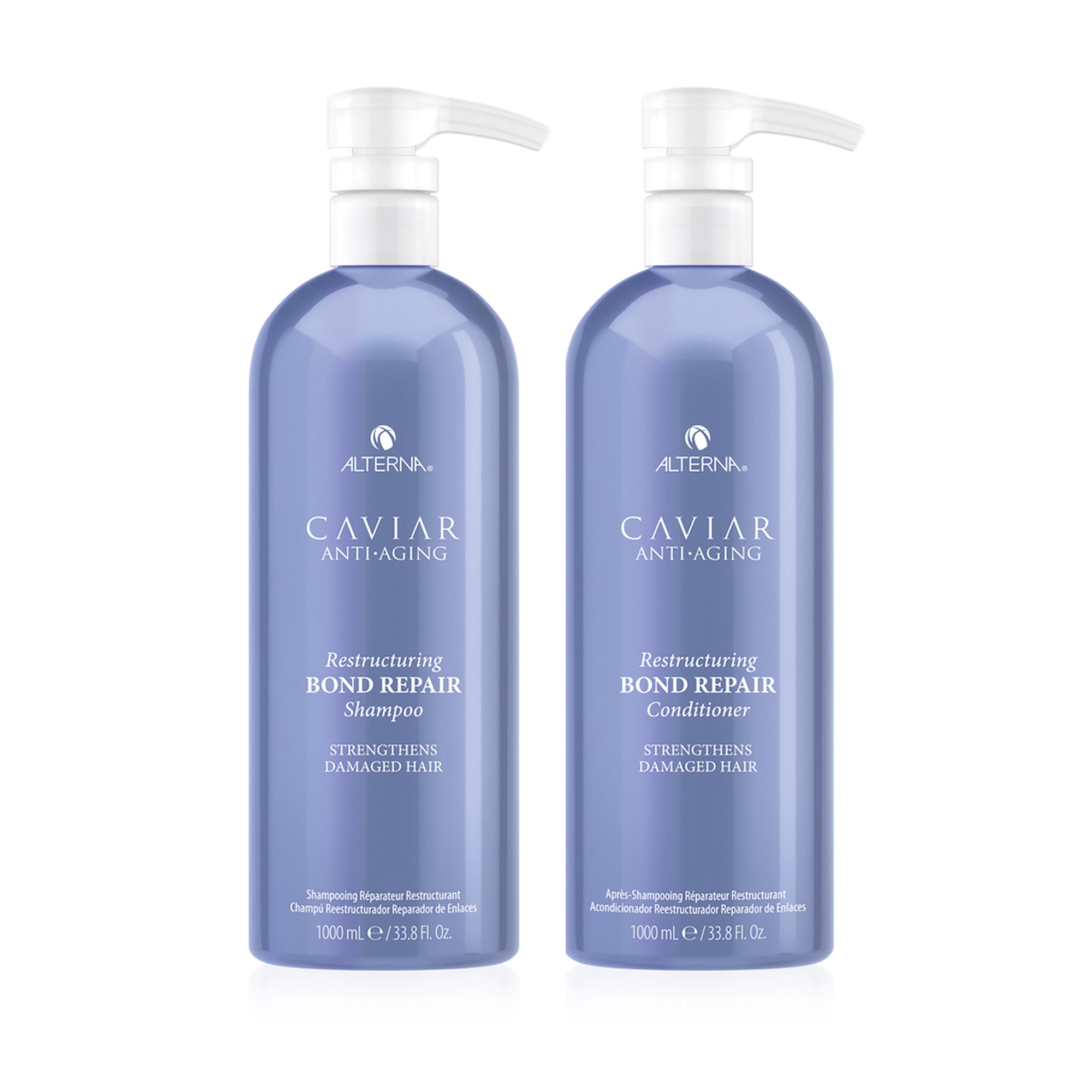 Alterna Caviar Anti-Aging Restructuring Bond Repair Shampoo and Conditioner Liter Duo / 33.8OZ