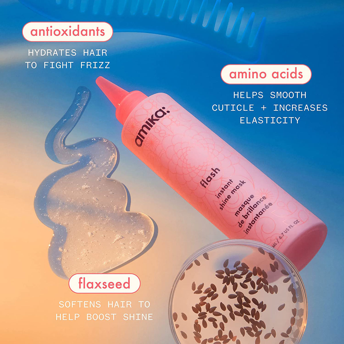 Amika Flash Instant Shine Mask - 6.7 oz / 6.7 oz, image 27330360443030
