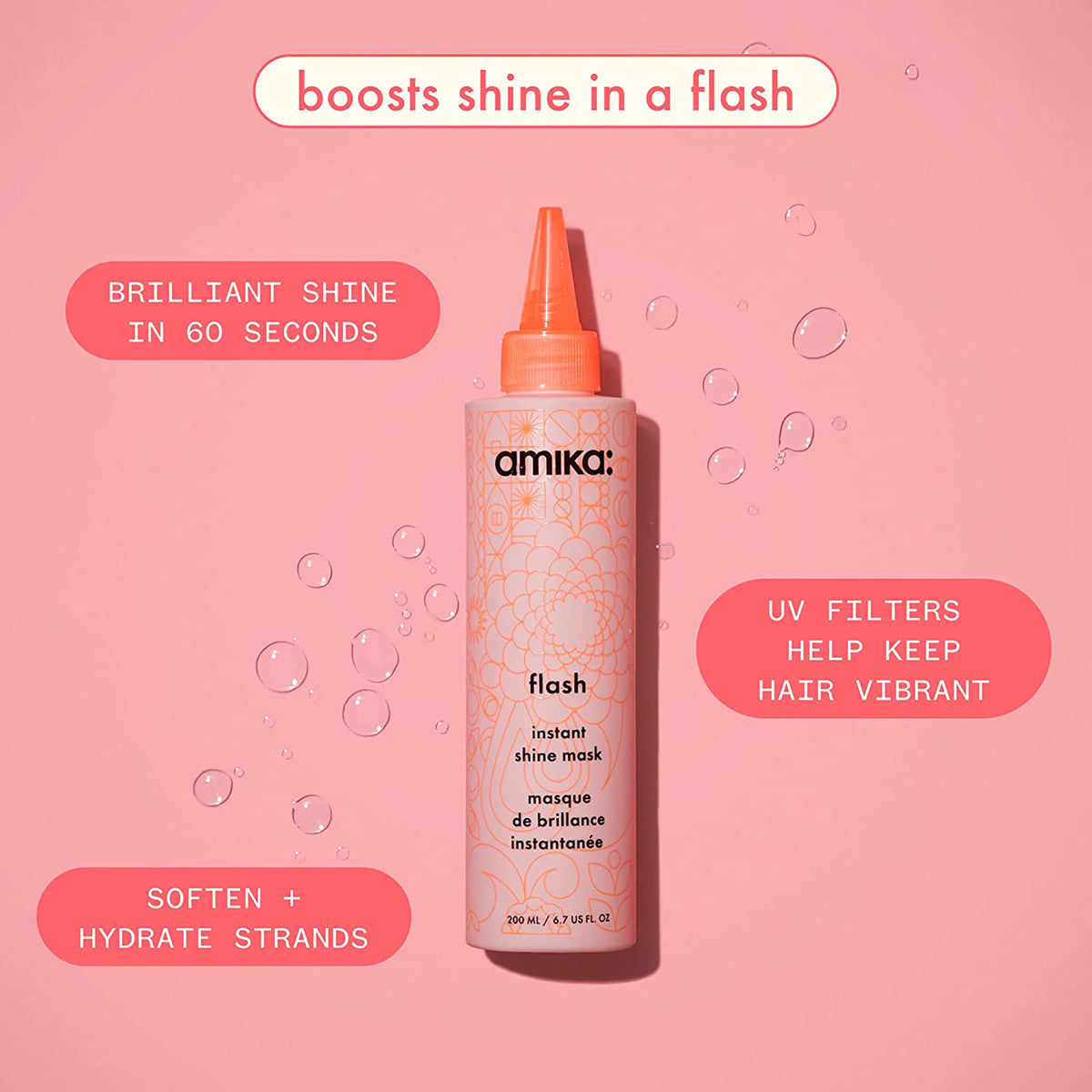 Amika Flash Instant Shine Mask - 6.7 oz / 6.7 oz, image 27330360475798