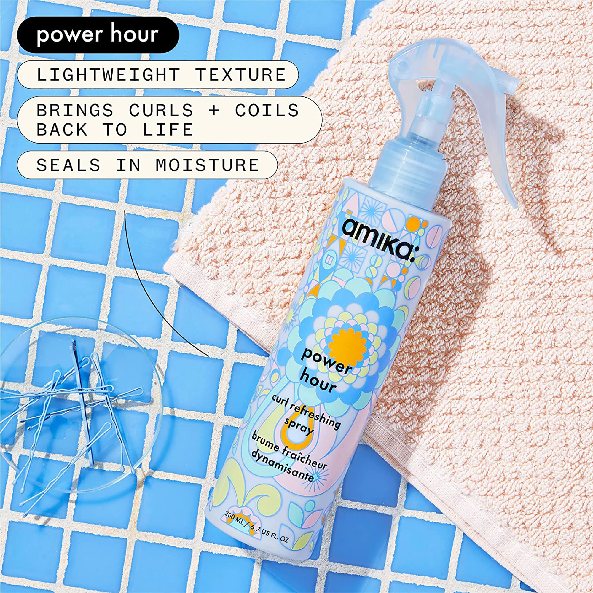 Amika Power Hour Curl Refresh Spray / 6 OZ