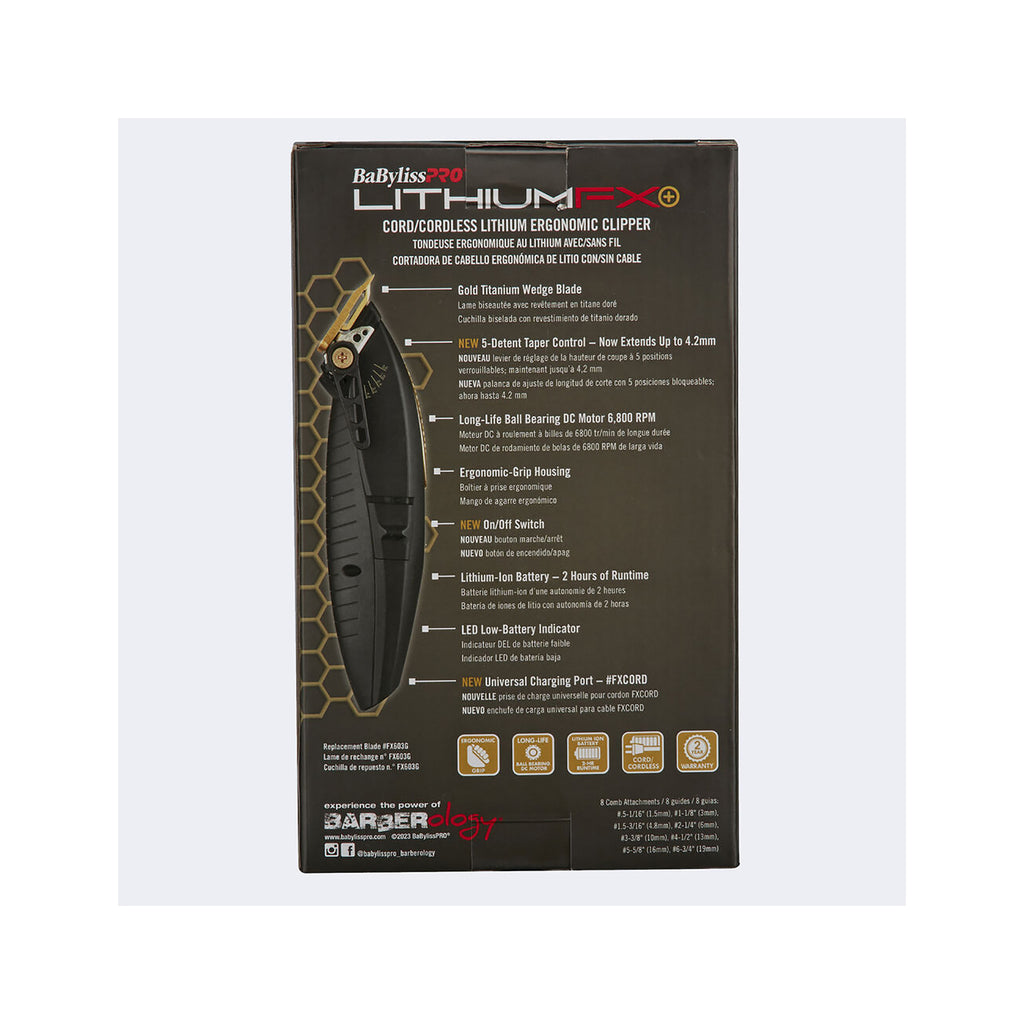 BabylissPRO Lithiumfx Cord/Cordless Lithium Ergonomic Clipper - Item No. FX673NS / FX673NS thumbnail 5